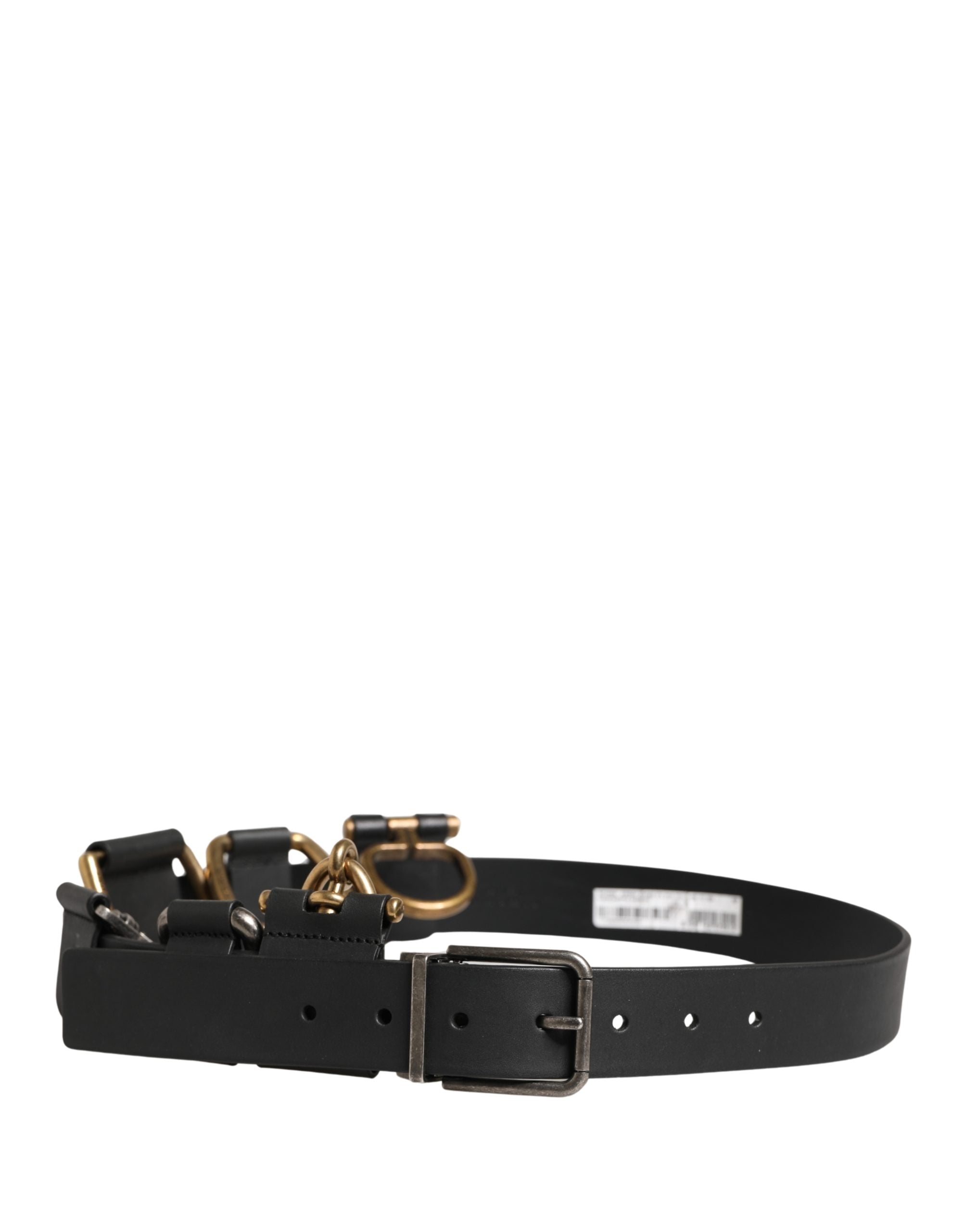 Dolce & Gabbana men's buckle belt in black leather-3