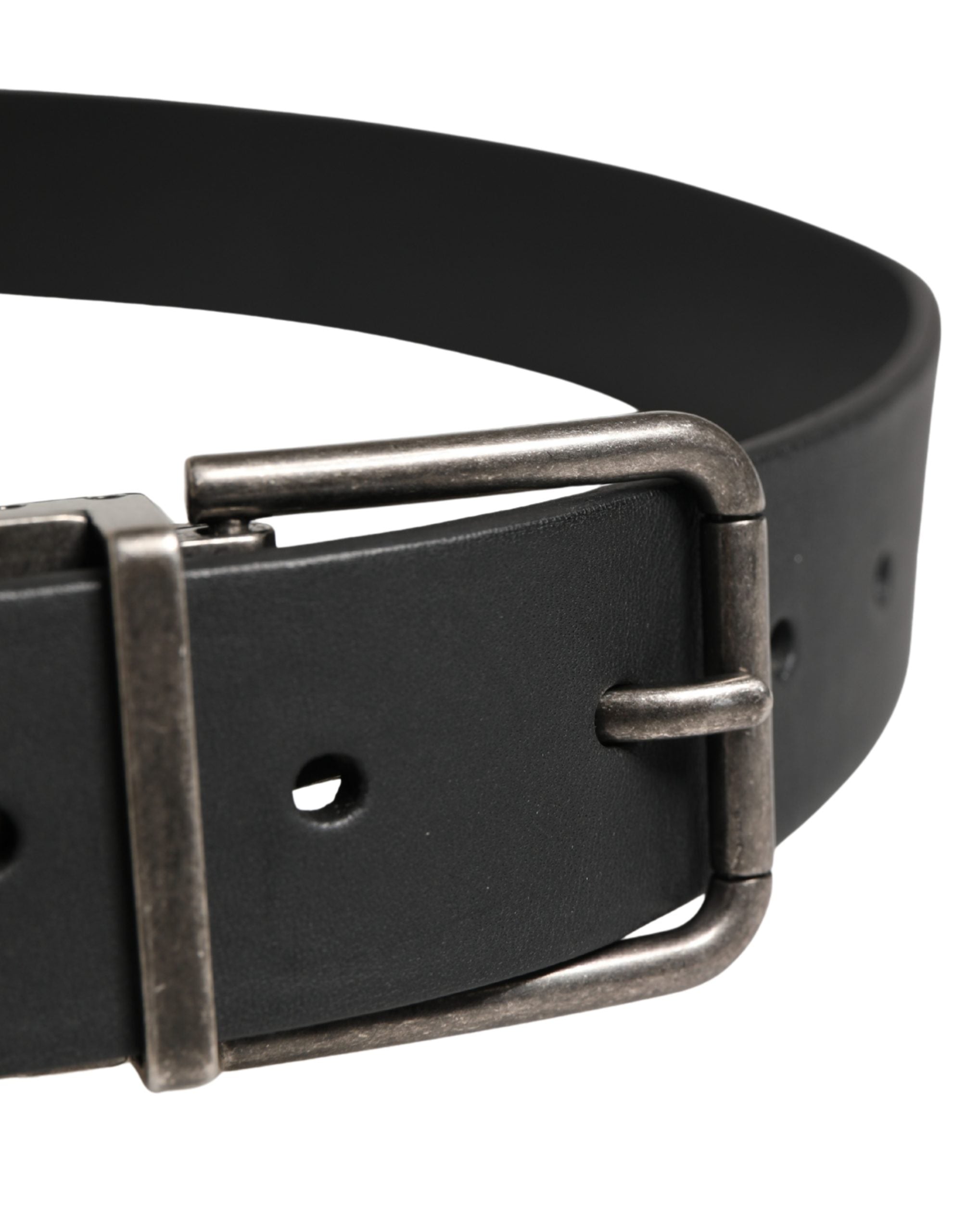 Dolce & Gabbana men's buckle belt in black leather-4