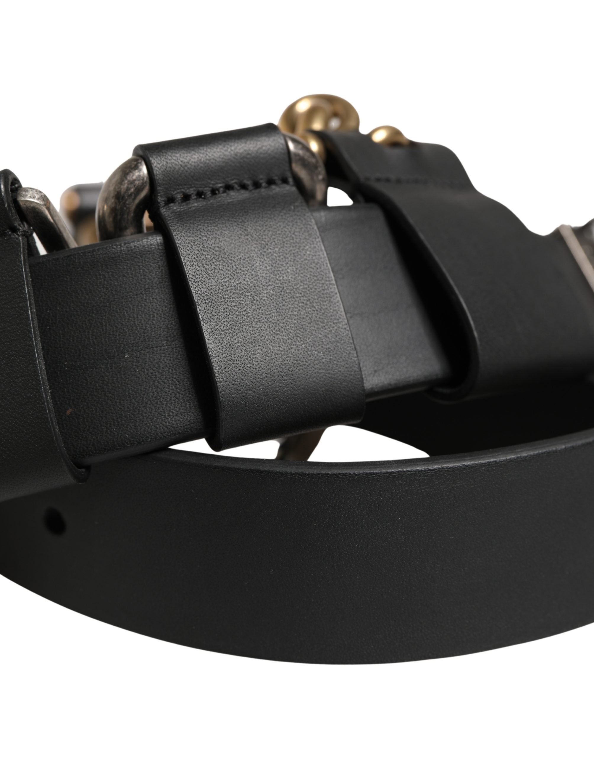 Dolce & Gabbana men's buckle belt in black leather-5