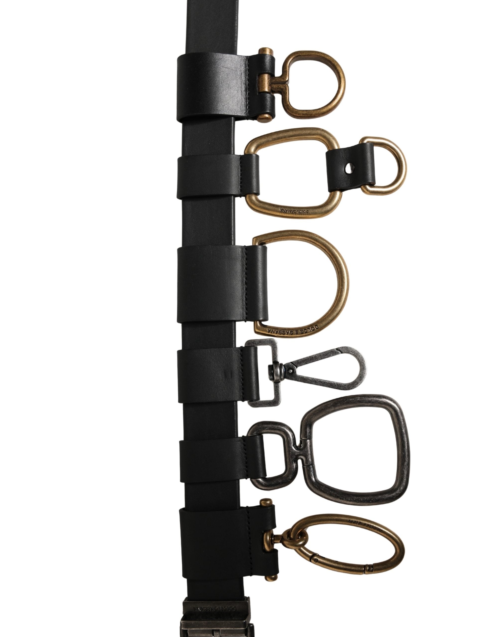 Dolce & Gabbana men's buckle belt in black leather-6
