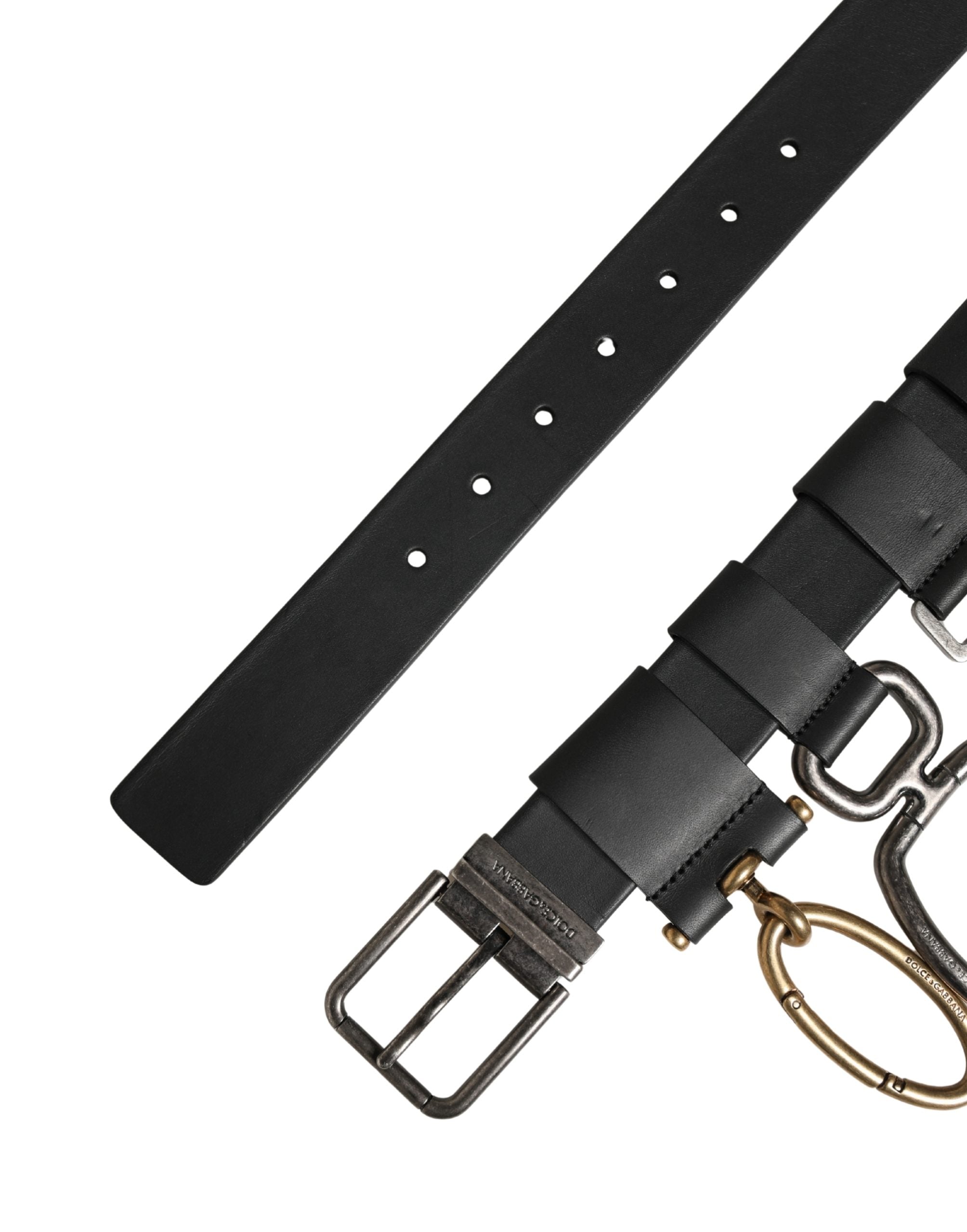 Dolce & Gabbana men's buckle belt in black leather-7