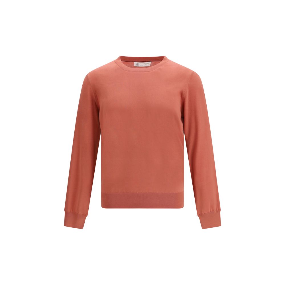 Brunello Cucinelli Orange Baumwoll-Sweatshirt-1