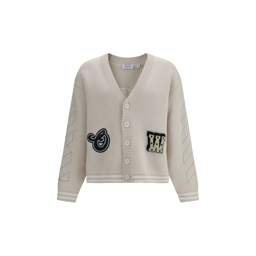Off-White Beige Cotton Cardigan-1