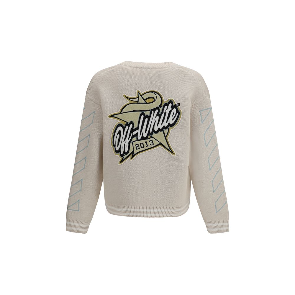 Off-White Beige Cotton Cardigan-2