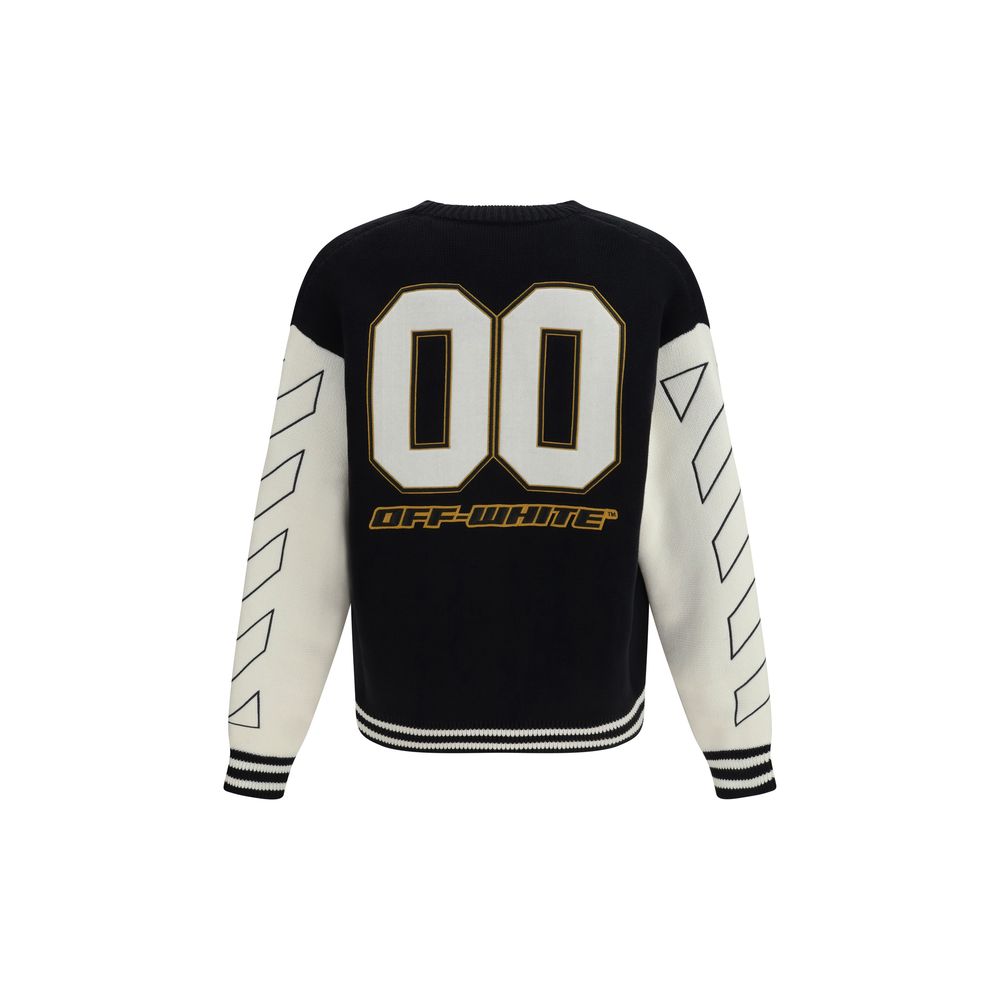Off-White Schwarzer Baumwollstrickjacke-2