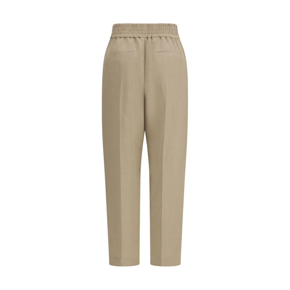 Brunello Cucinelli Beige Viscose Casual Pants-2