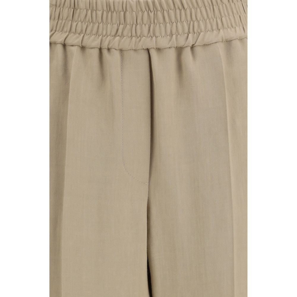 Brunello Cucinelli Beige Viscose Casual Pants-3