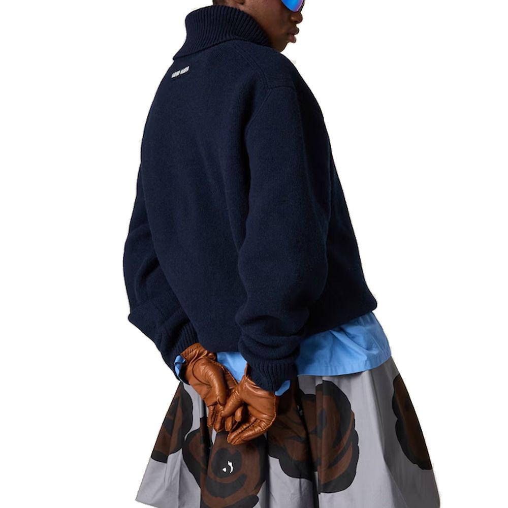 Miu Miu Blue Cashmere Turtleneck Sweater-3