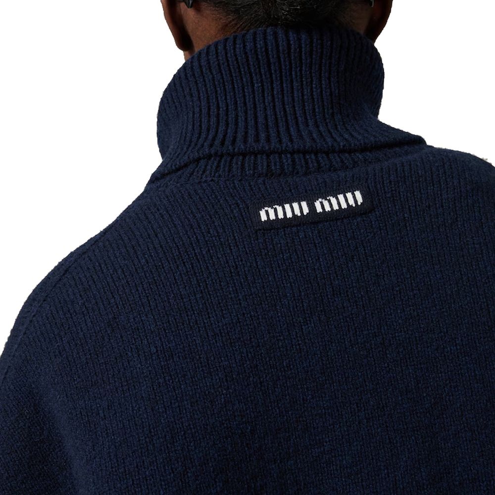 Miu Miu Blue Cashmere Turtleneck Sweater-4