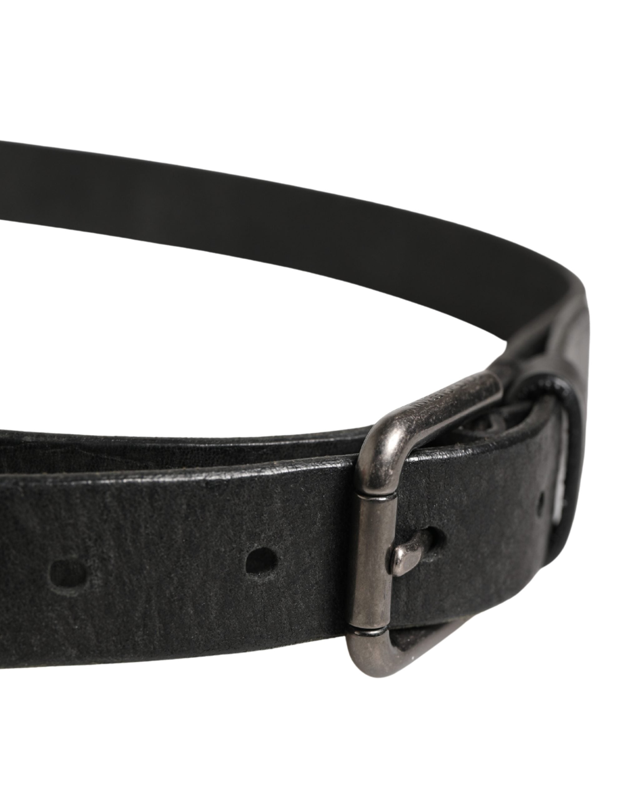 Dolce & Gabbana Herren Gürtel aus schwarzem Kalbsleder mit Metallschnalle-3