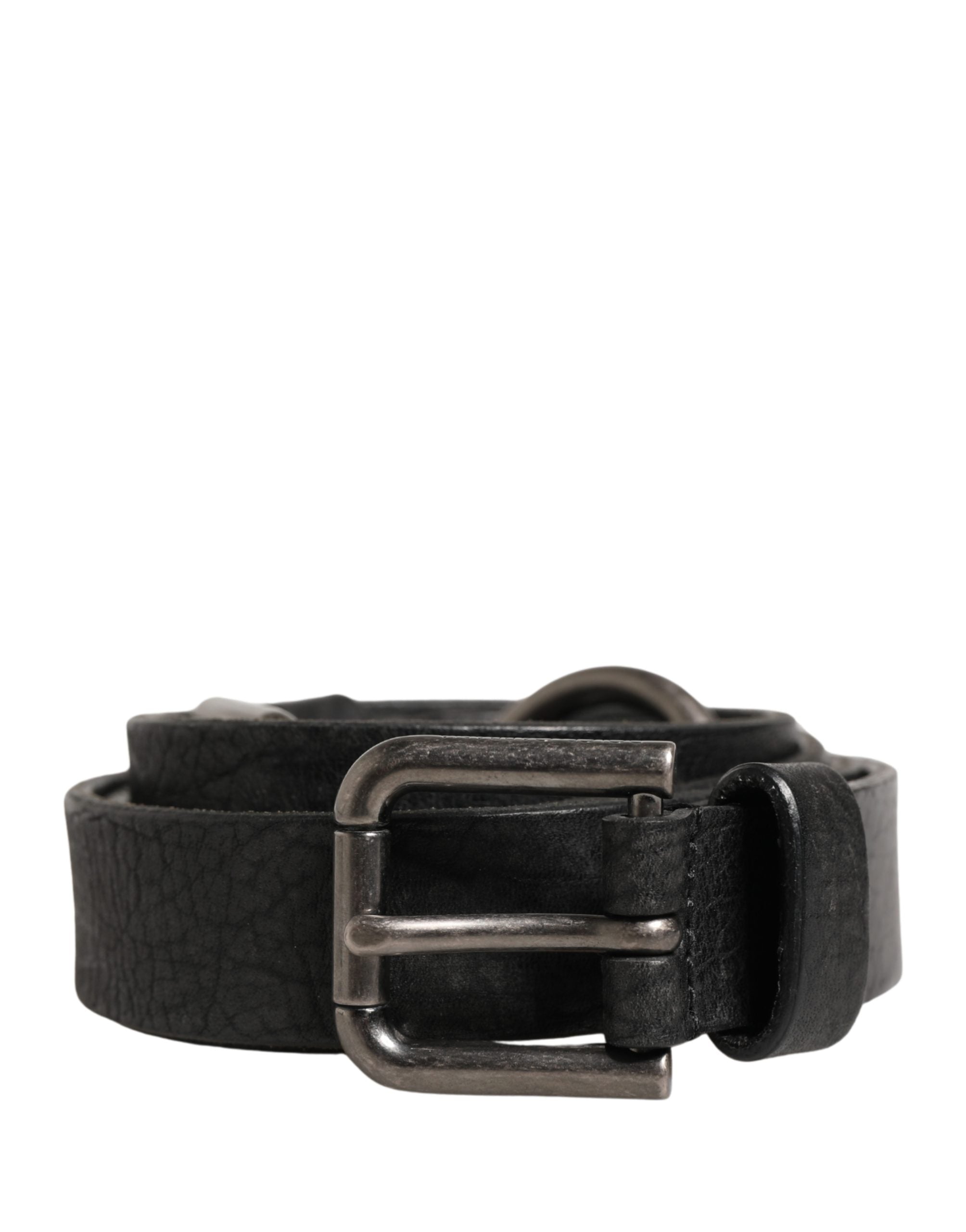 Dolce & Gabbana Herren Gürtel aus schwarzem Kalbsleder mit Metallschnalle-4