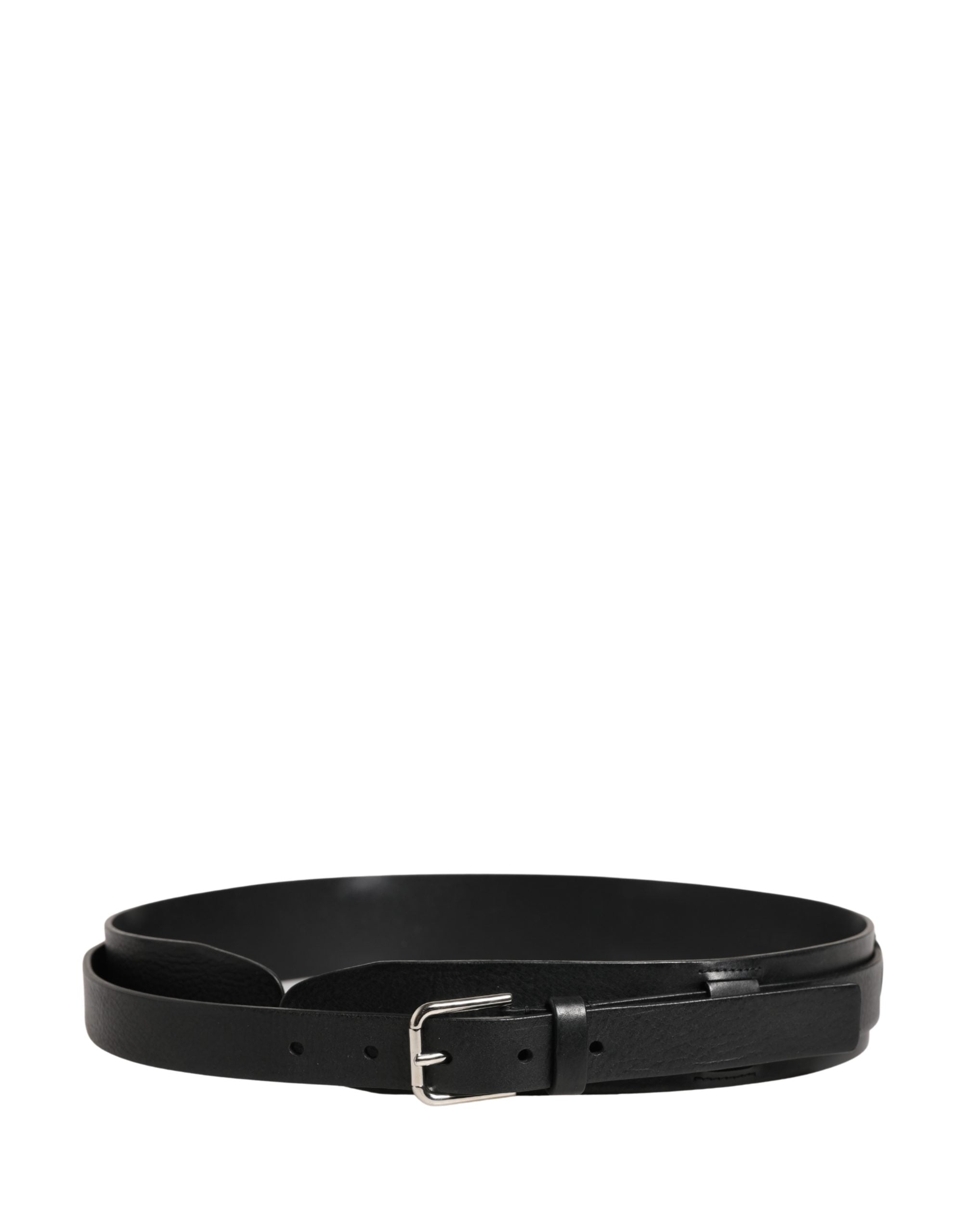 Dolce & Gabbana men's buckle in black leather with metal buckle-3