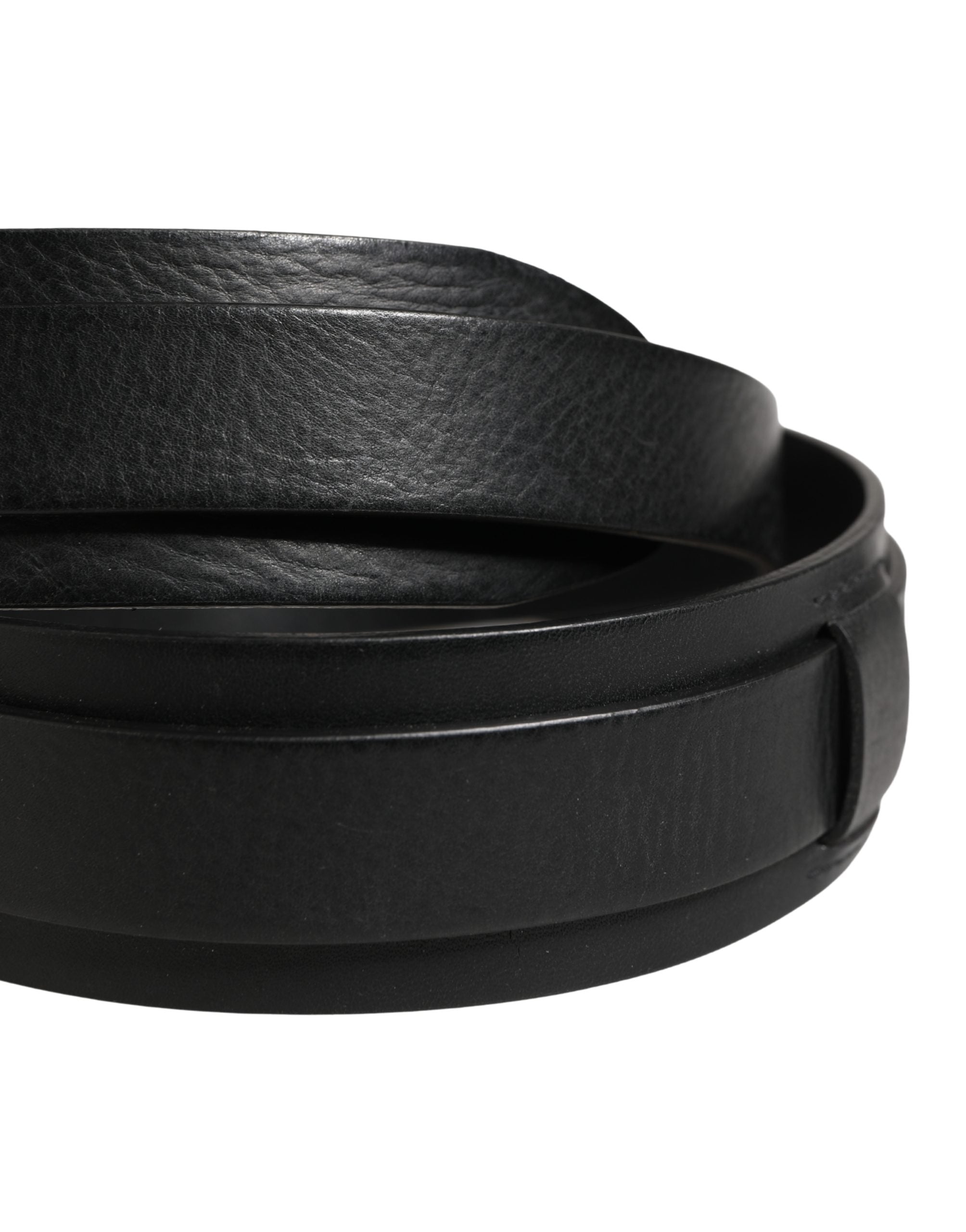 Dolce & Gabbana men's buckle in black leather with metal buckle-5