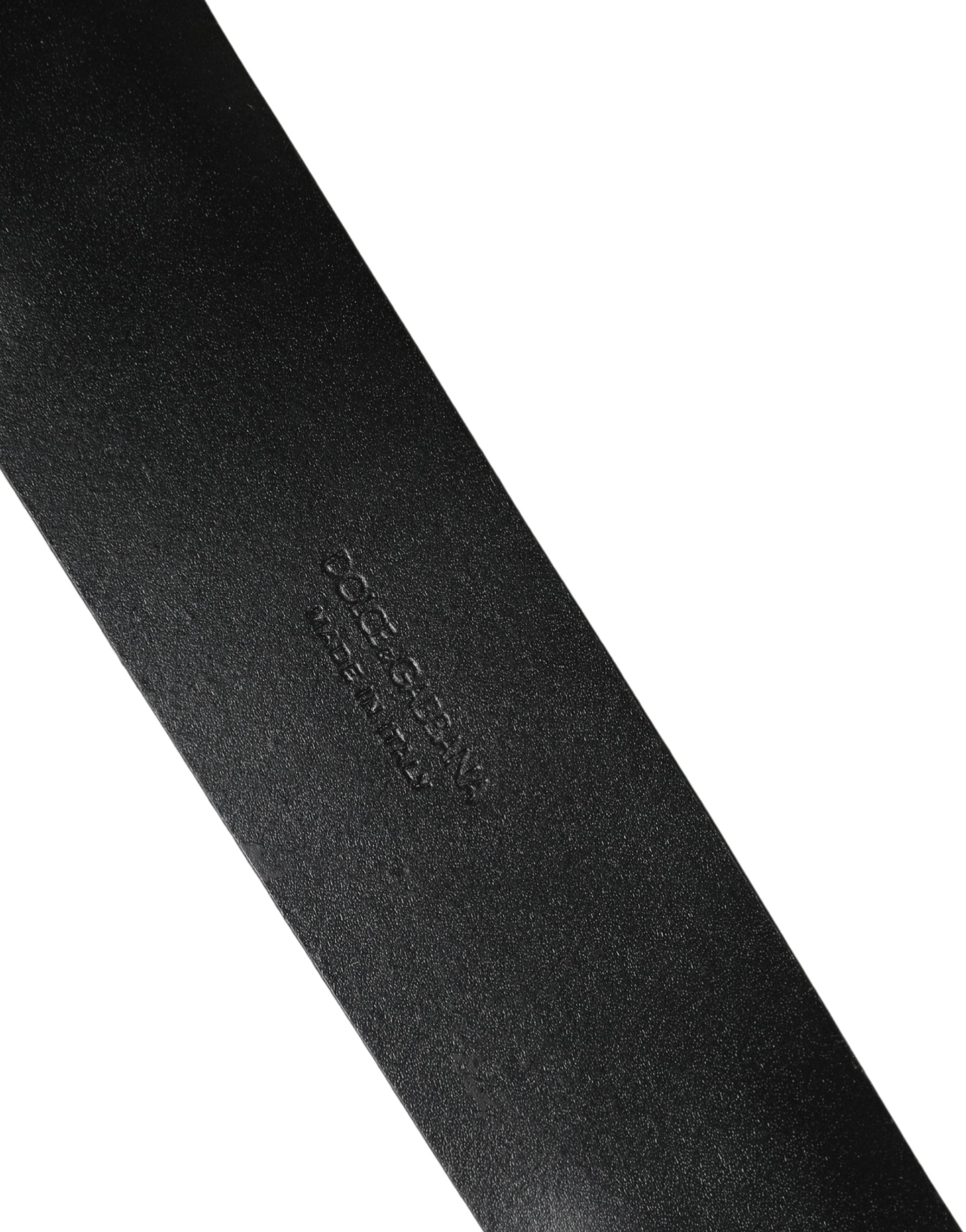 Dolce & Gabbana men's buckle in black leather with metal buckle-6