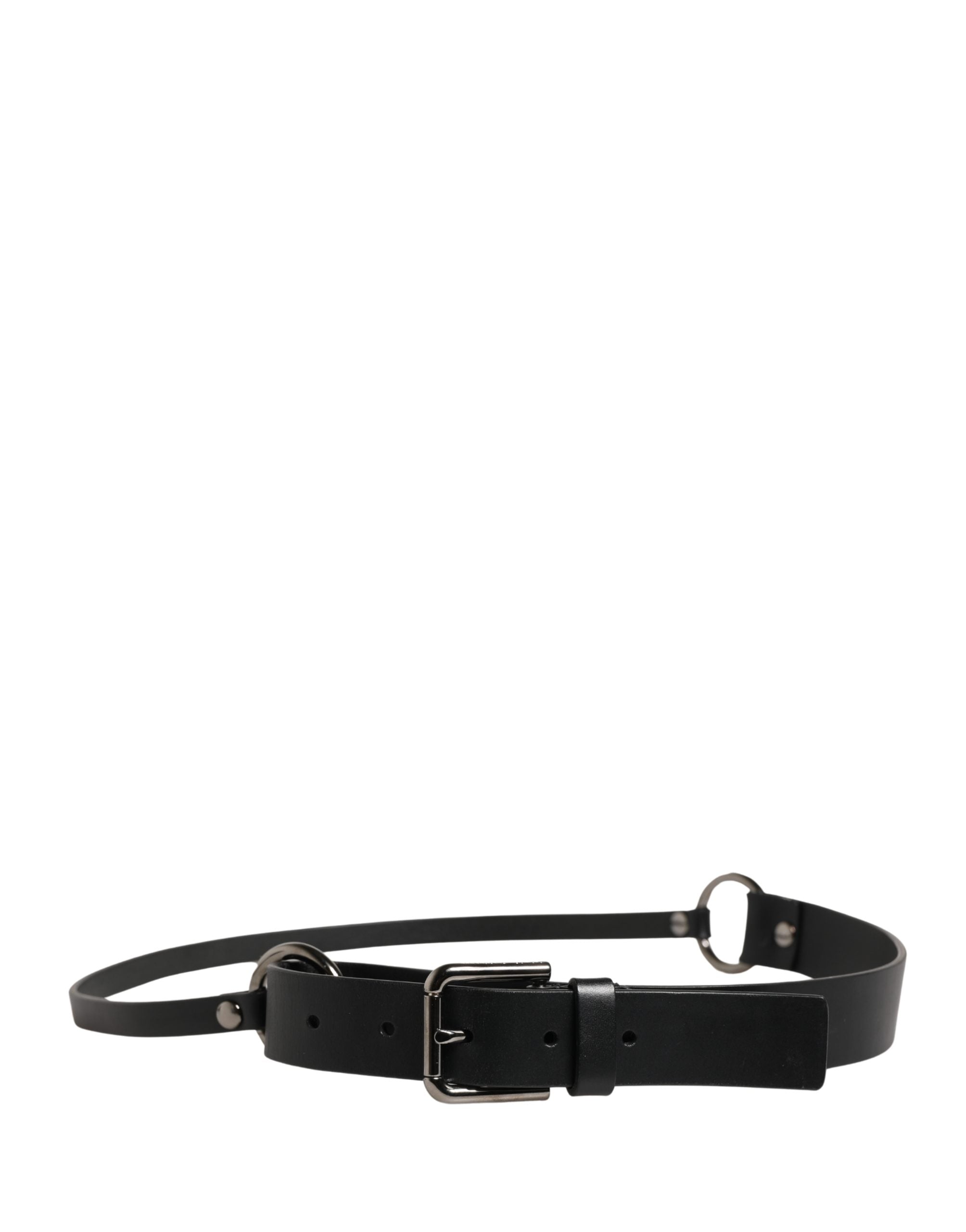 Dolce & Gabbana Men's Belt in Black Calfskin with Metal Buckle-3