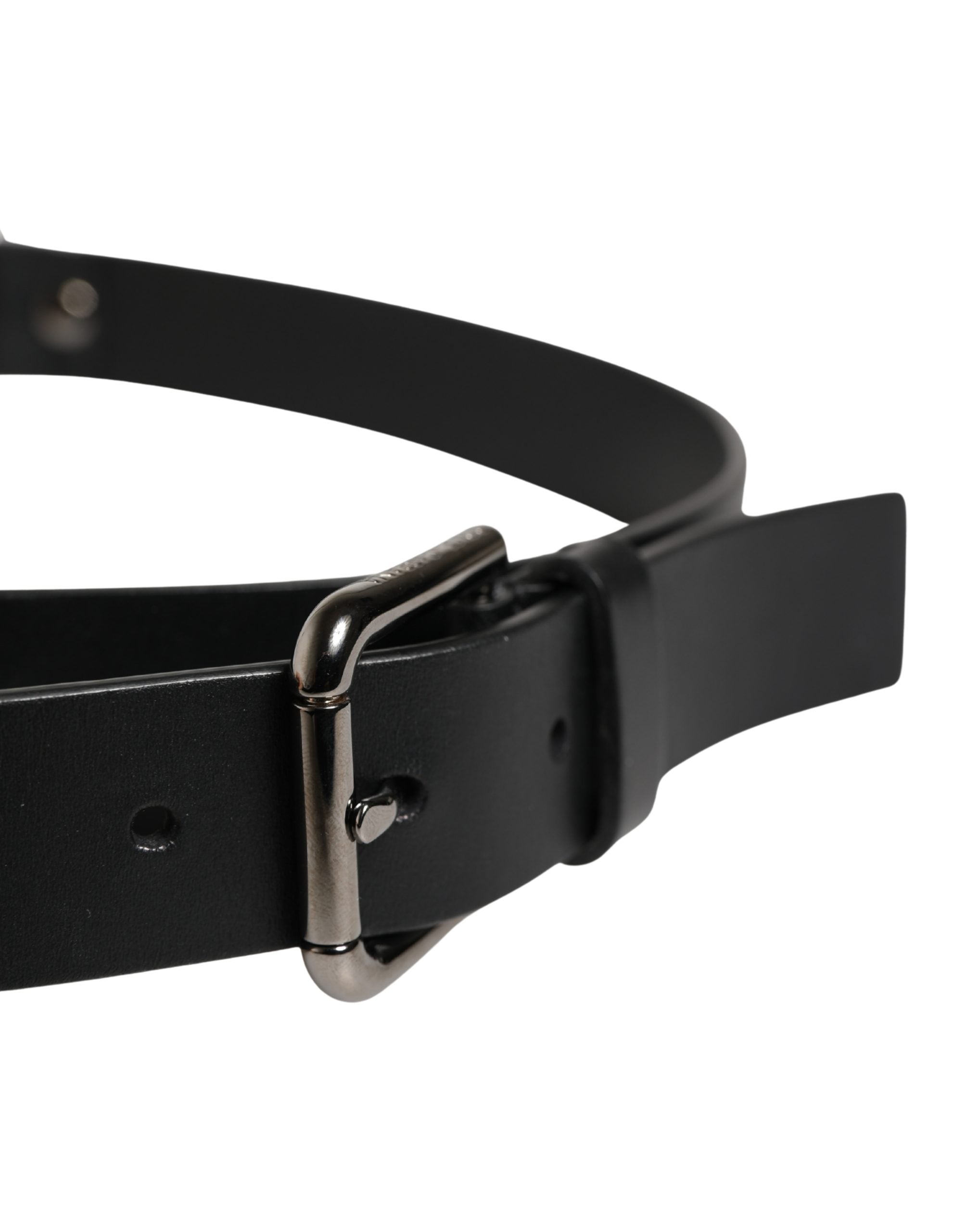 Dolce & Gabbana Men's Belt in Black Calfskin with Metal Buckle-4