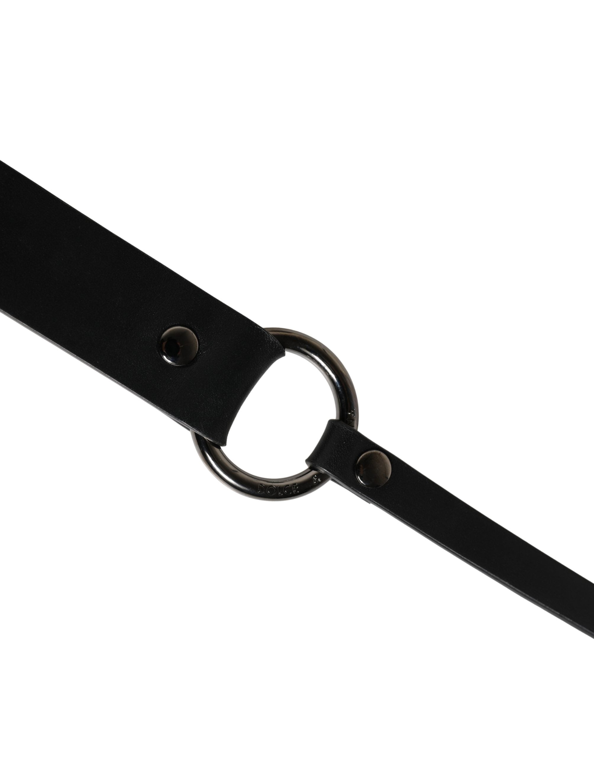 Dolce & Gabbana Men's Belt in Black Calfskin with Metal Buckle-6