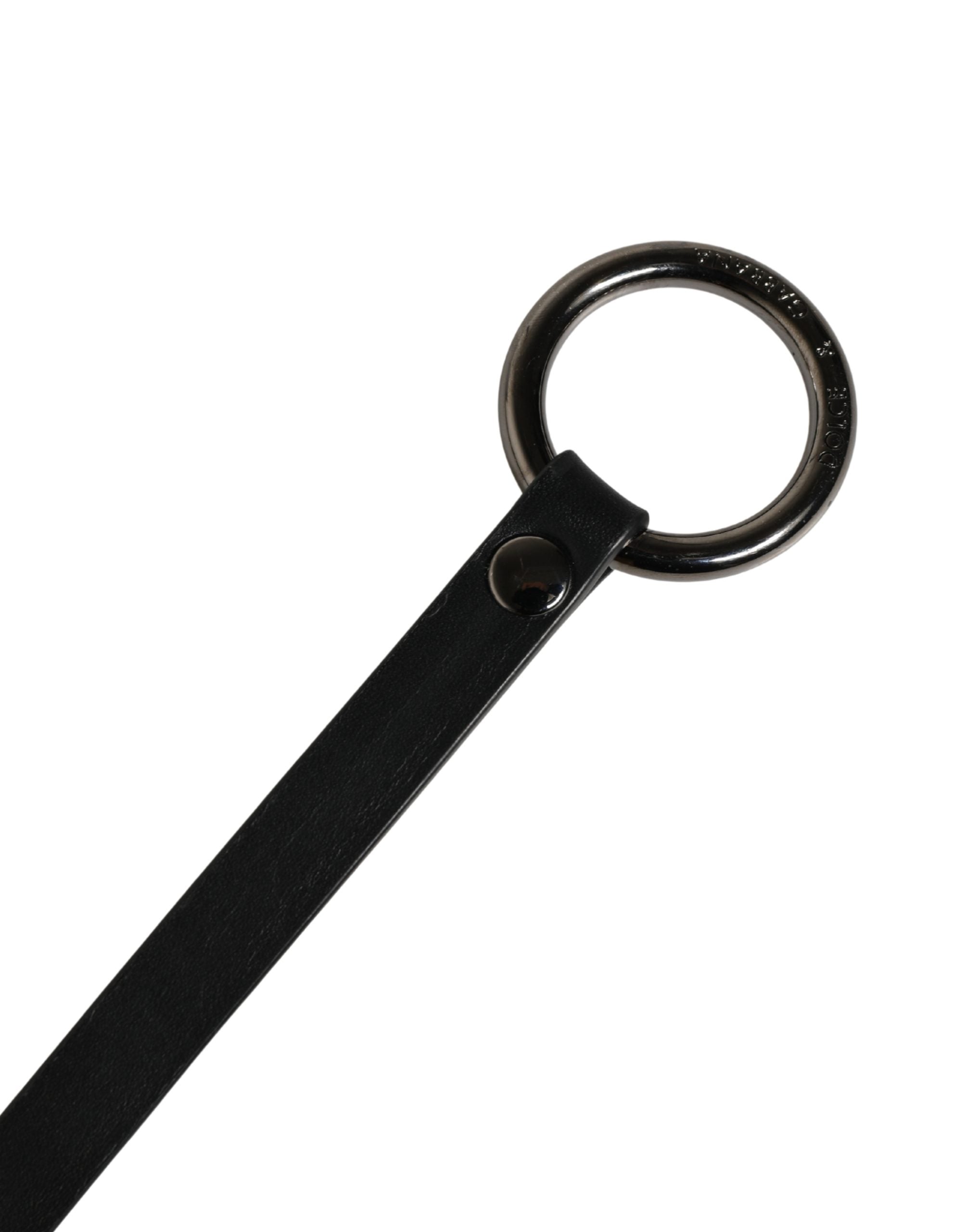 Dolce & Gabbana Men's Belt in Black Calfskin with Metal Buckle-7