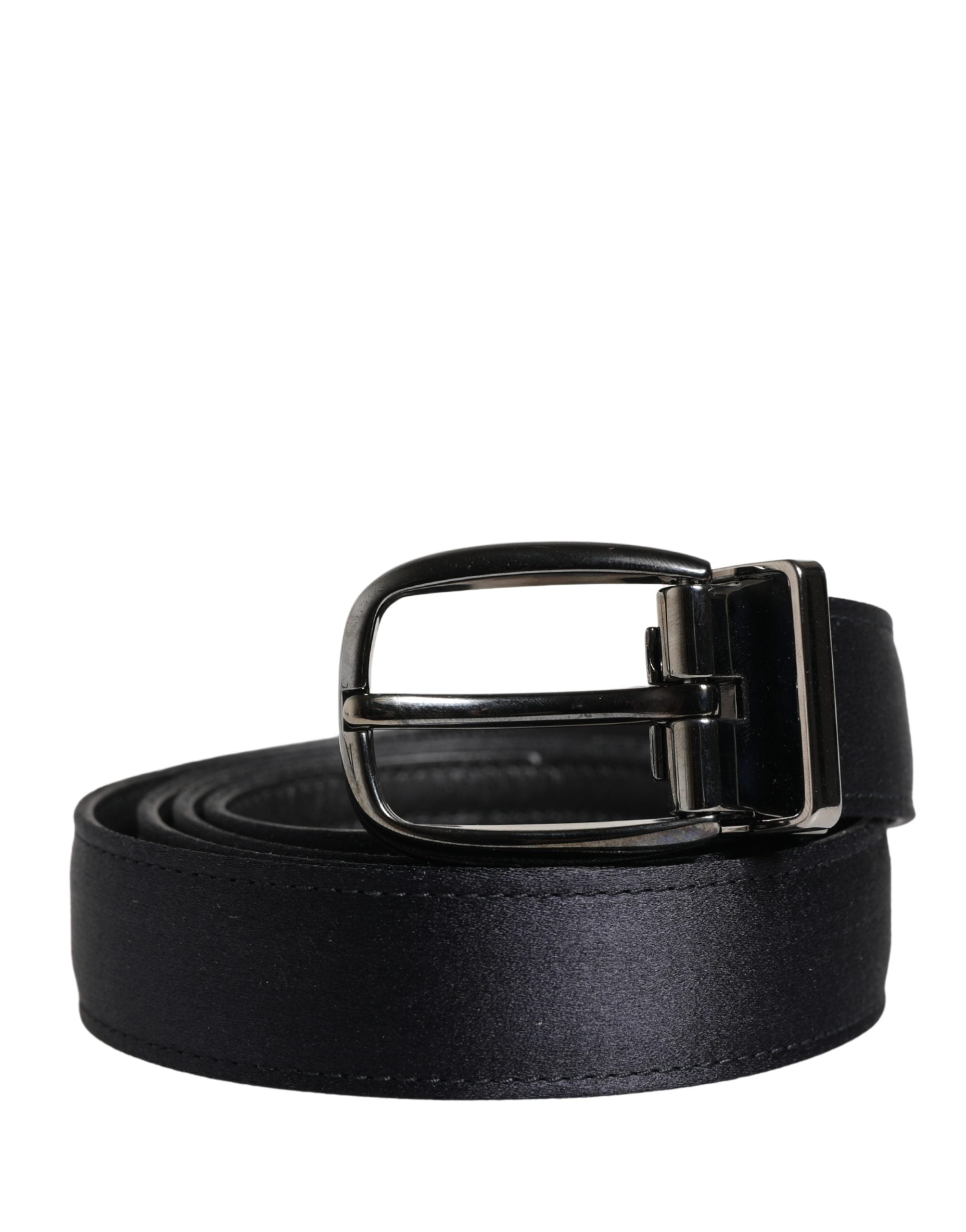 Dolce & Gabbana Men's Belt Black Classic Viscose with Metal Buckle-2