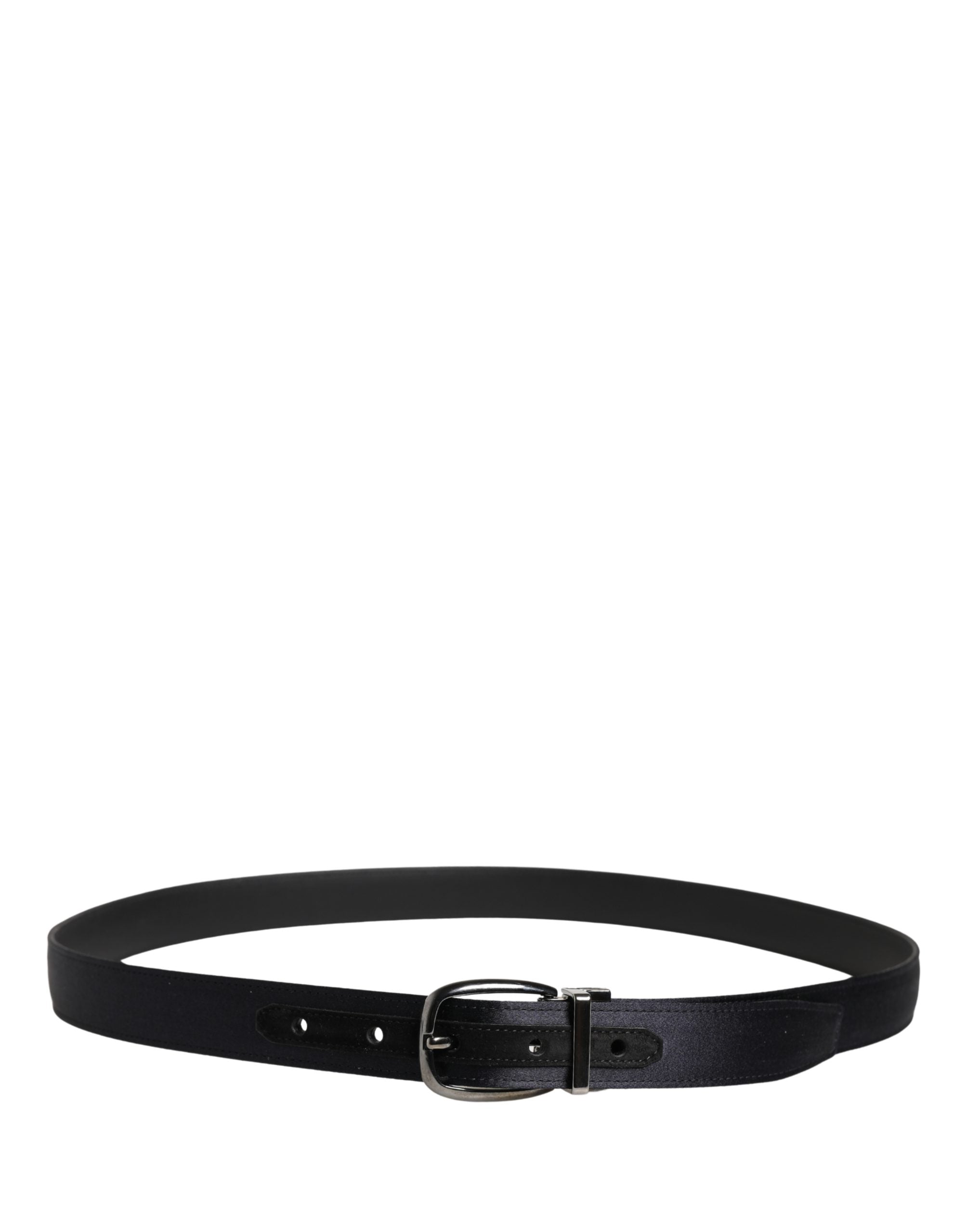 Dolce & Gabbana Men's Belt Black Classic Viscose with Metal Buckle-3