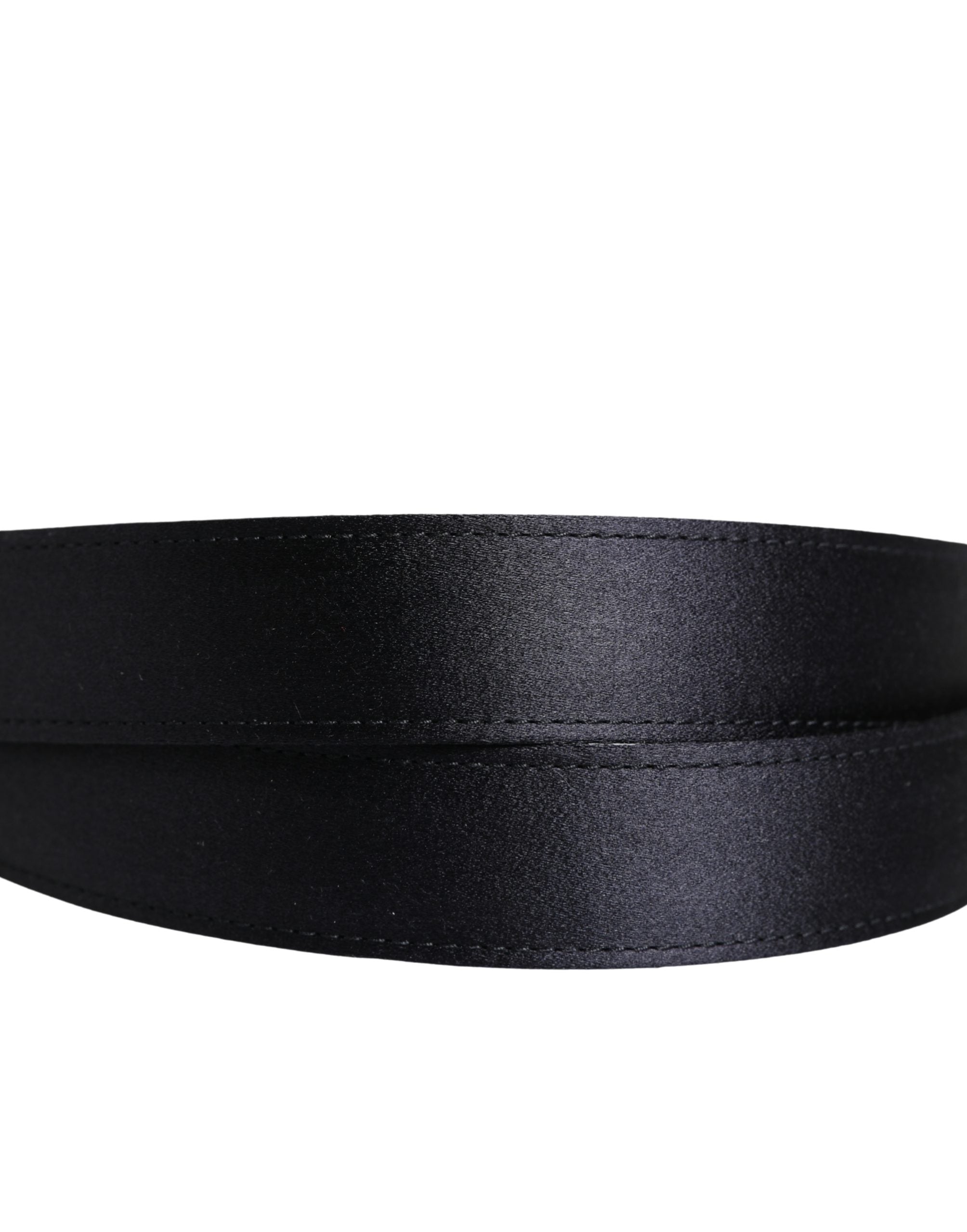 Dolce & Gabbana Men's Belt Black Classic Viscose with Metal Buckle-4