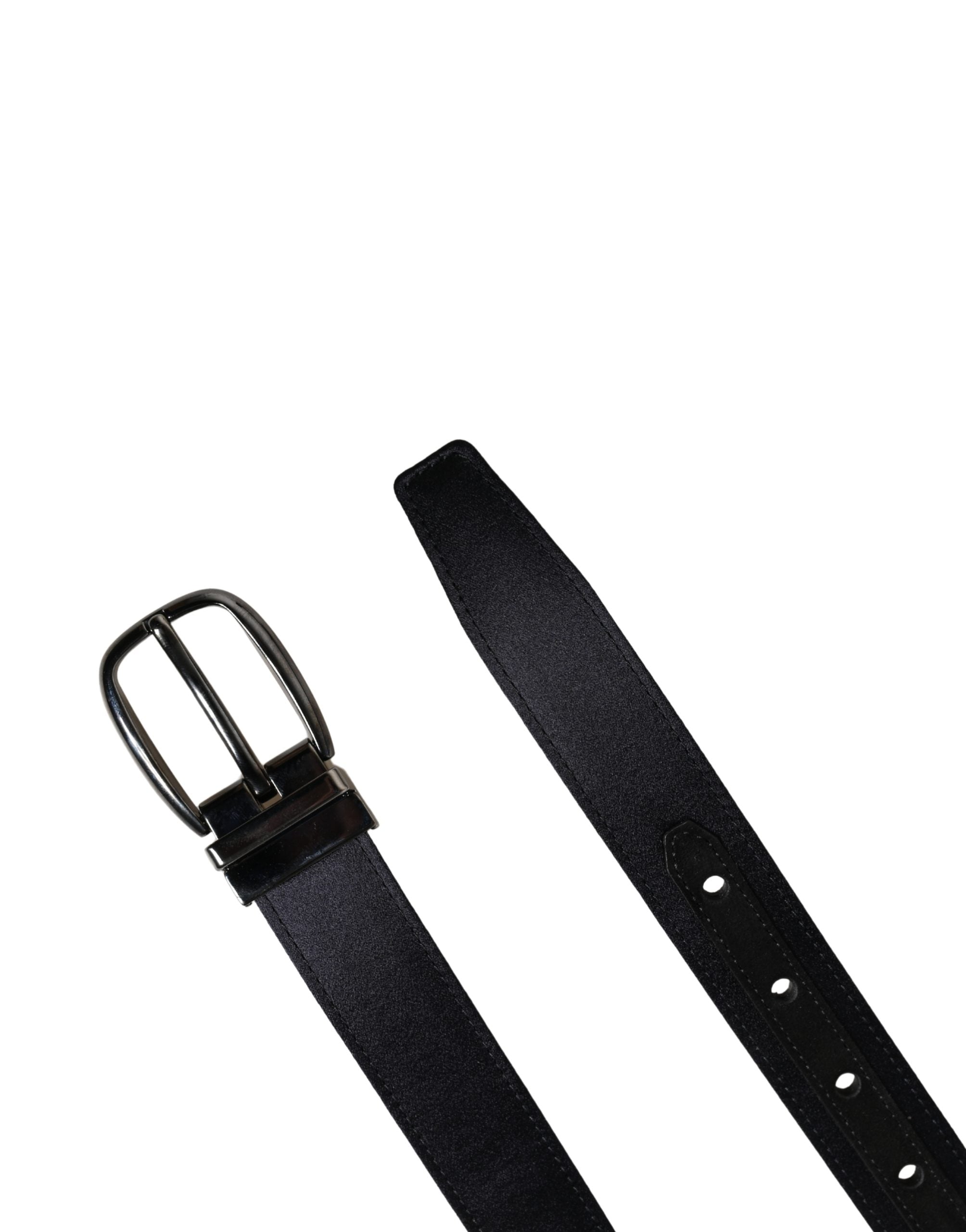 Dolce & Gabbana Men's Belt Black Classic Viscose with Metal Buckle-6