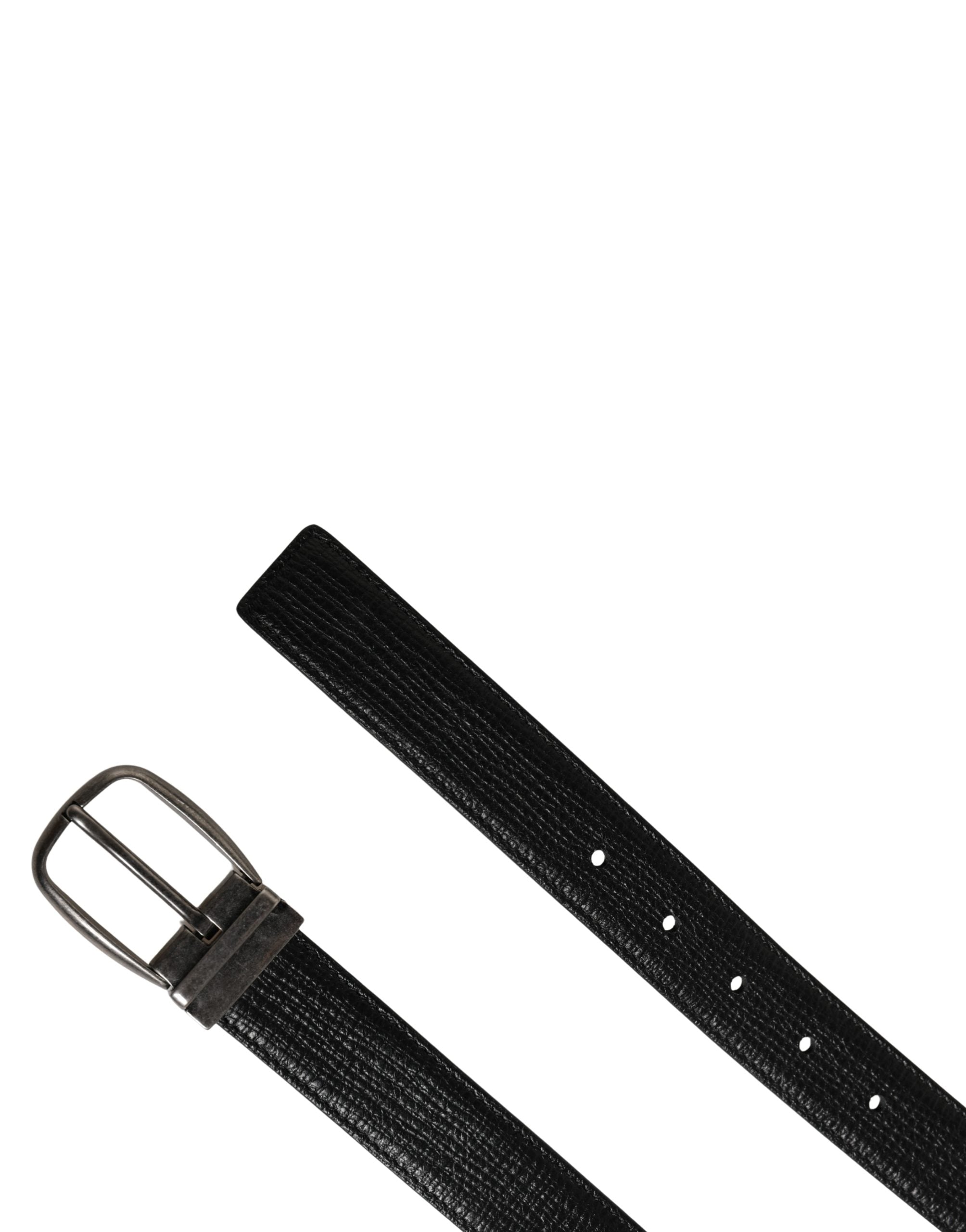 Dolce & Gabbana Herrenschließe aus schwarzem Leder mit Metallschnalle-6