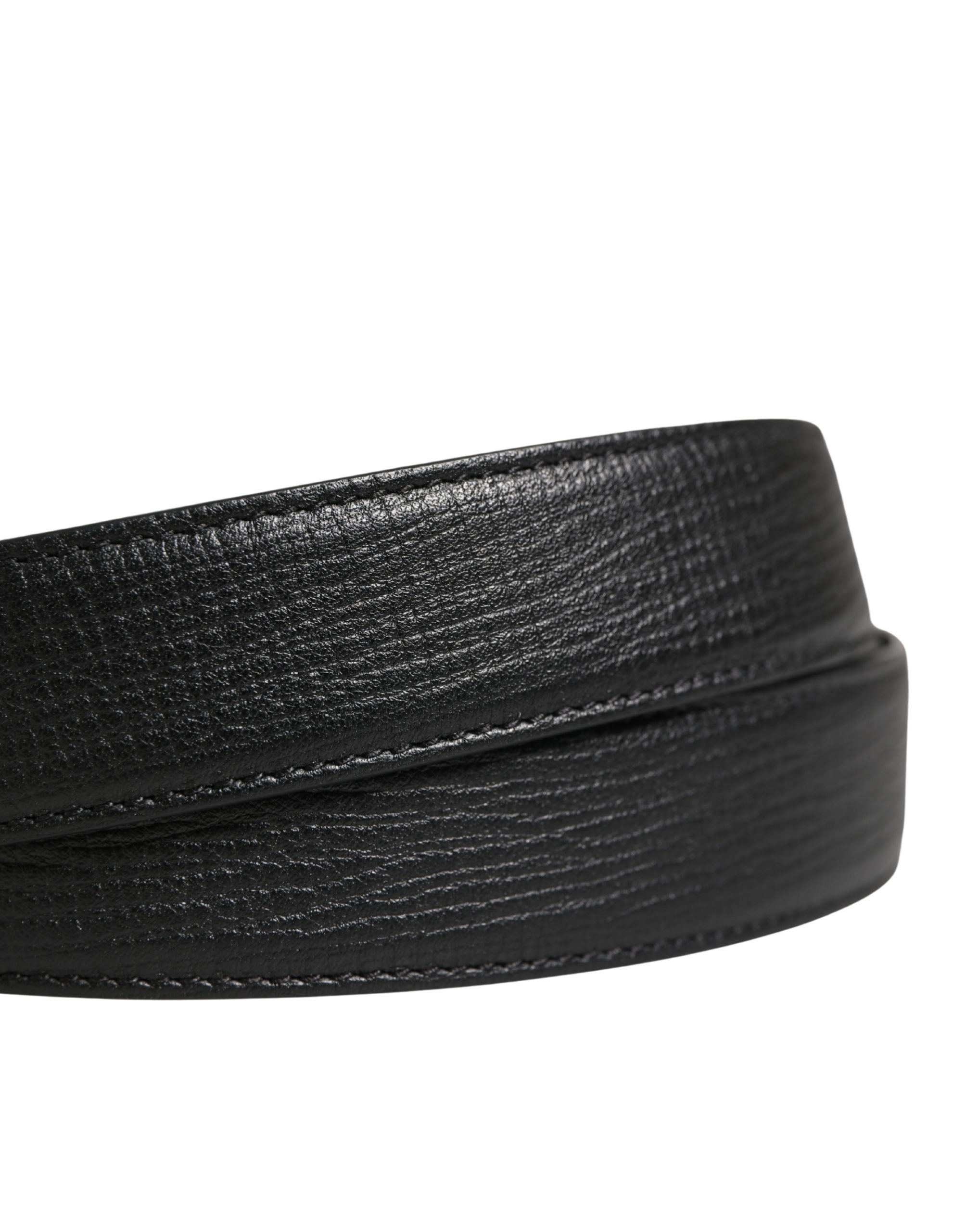 Dolce & Gabbana Men's Buckle Belt in Black Leather with Metal Buckle-5