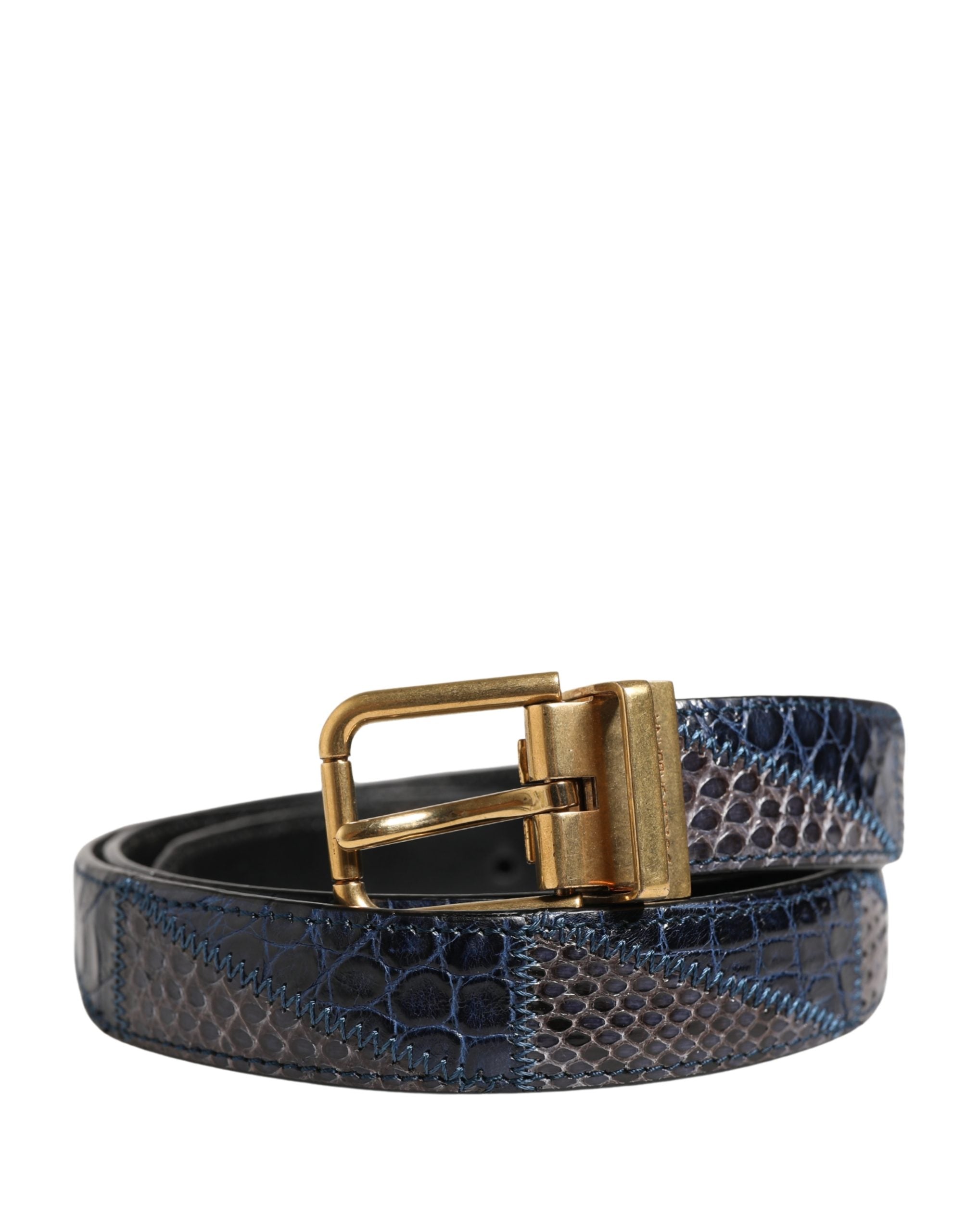 Dolce & Gabbana Men's Multi-Color Leather Belt with Metal Buckle-1