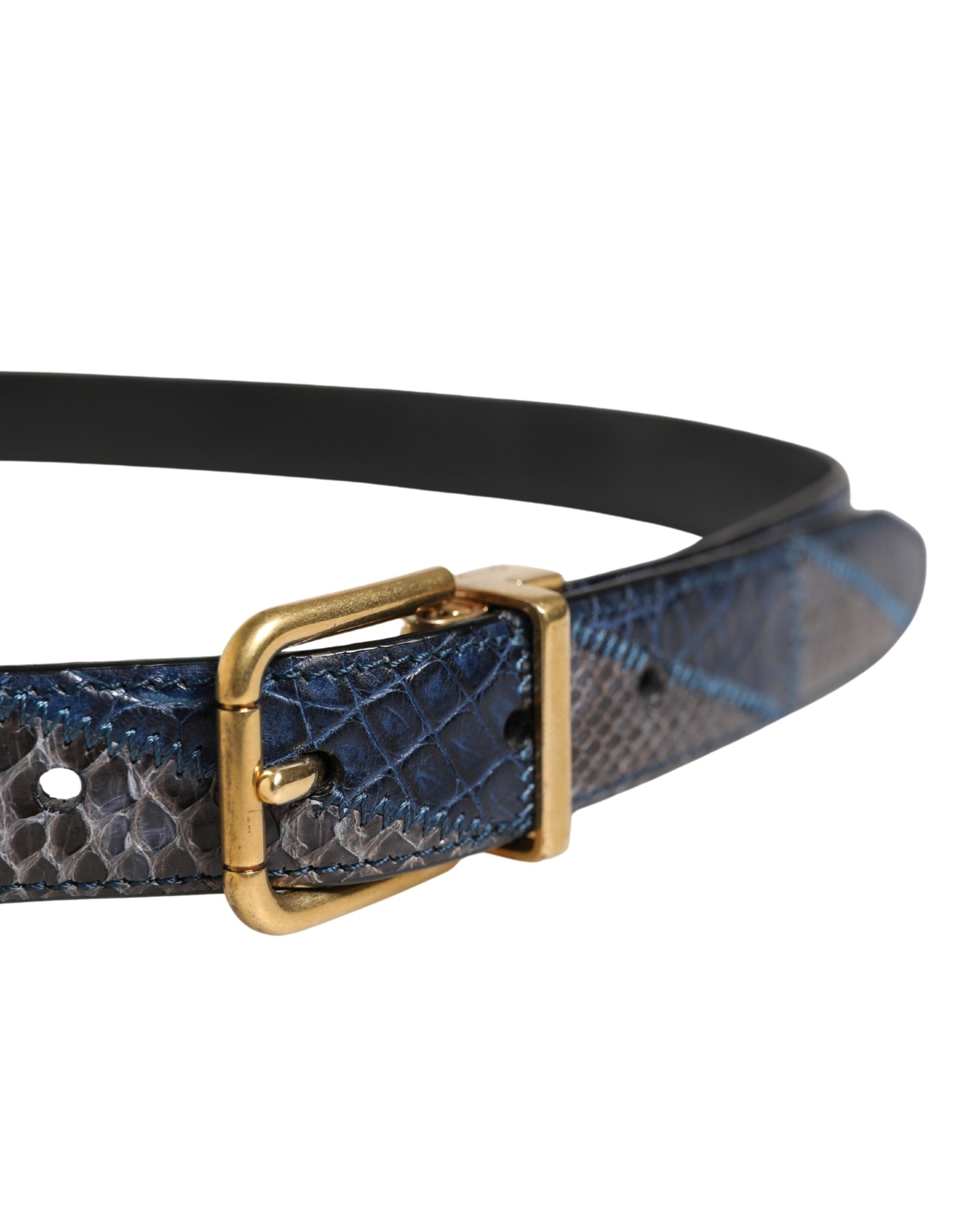 Dolce & Gabbana Men's Multi-Color Leather Belt with Metal Buckle-5
