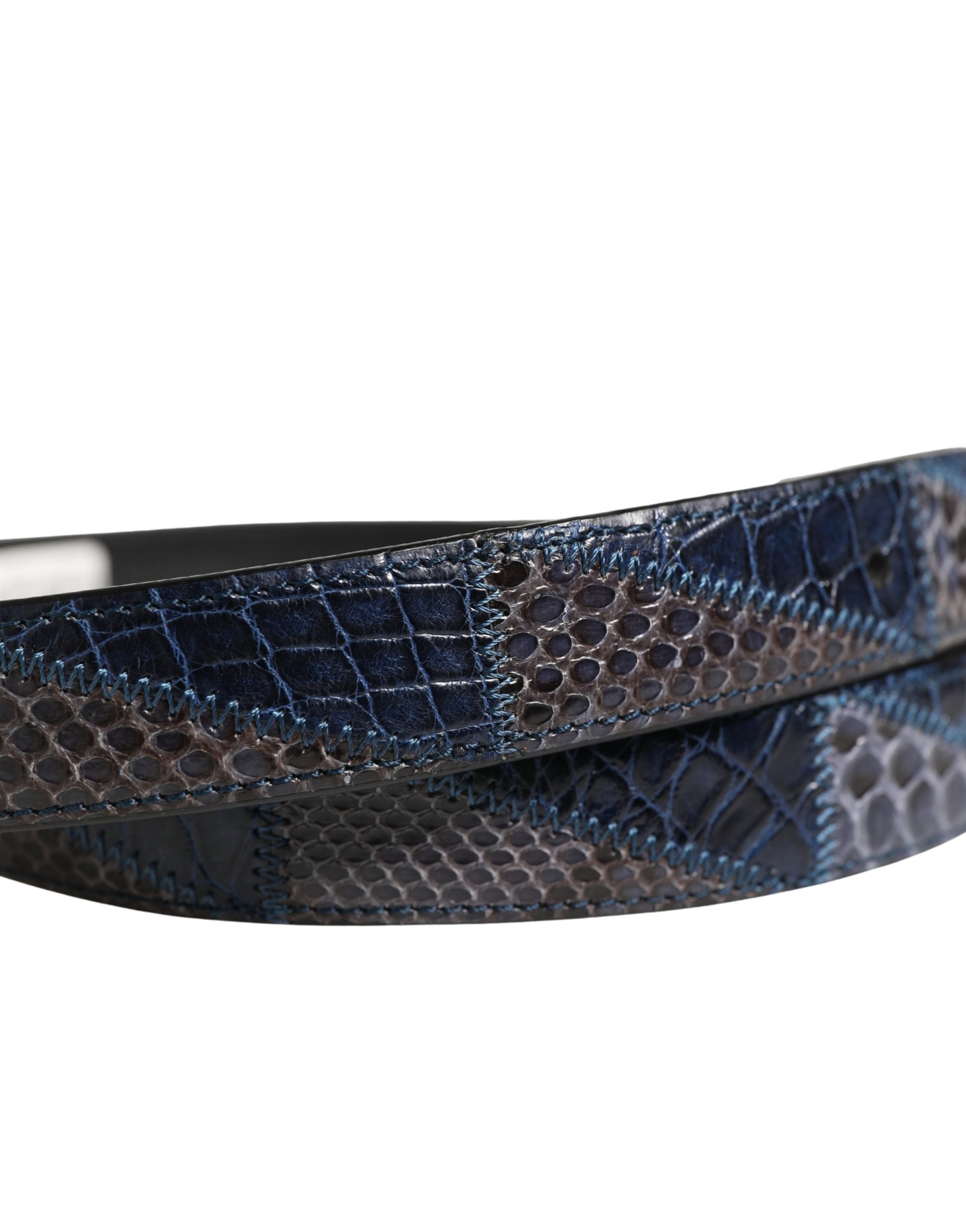 Dolce & Gabbana Men's Multi-Color Leather Belt with Metal Buckle-6