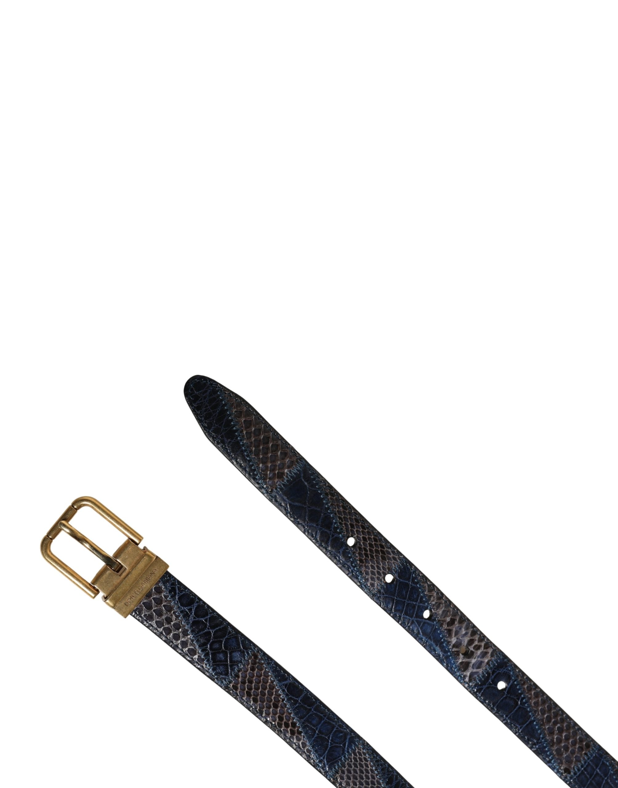 Dolce & Gabbana Men's Multi-Color Leather Belt with Metal Buckle-7