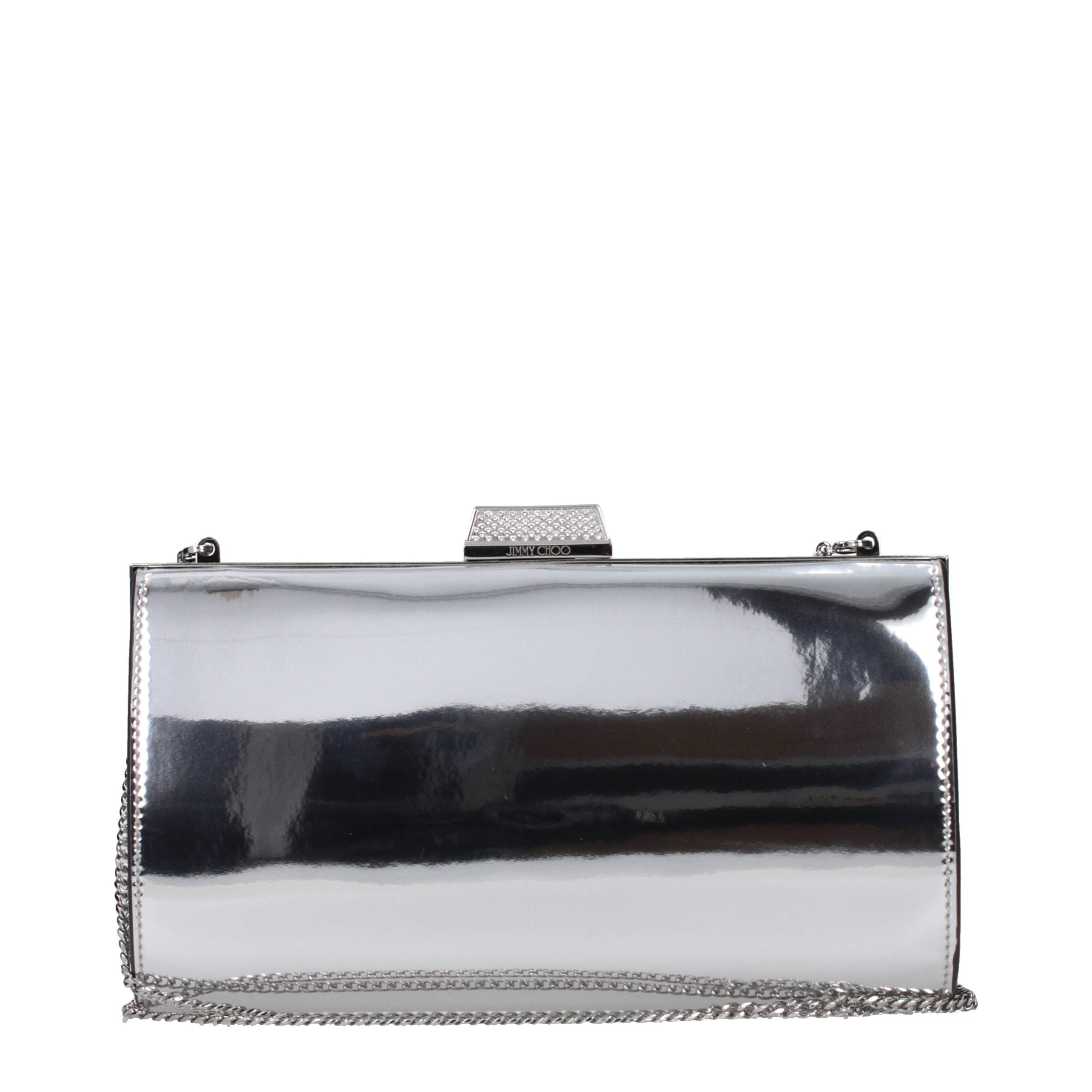 Jimmy Choo Graue Leder-Clutch-1