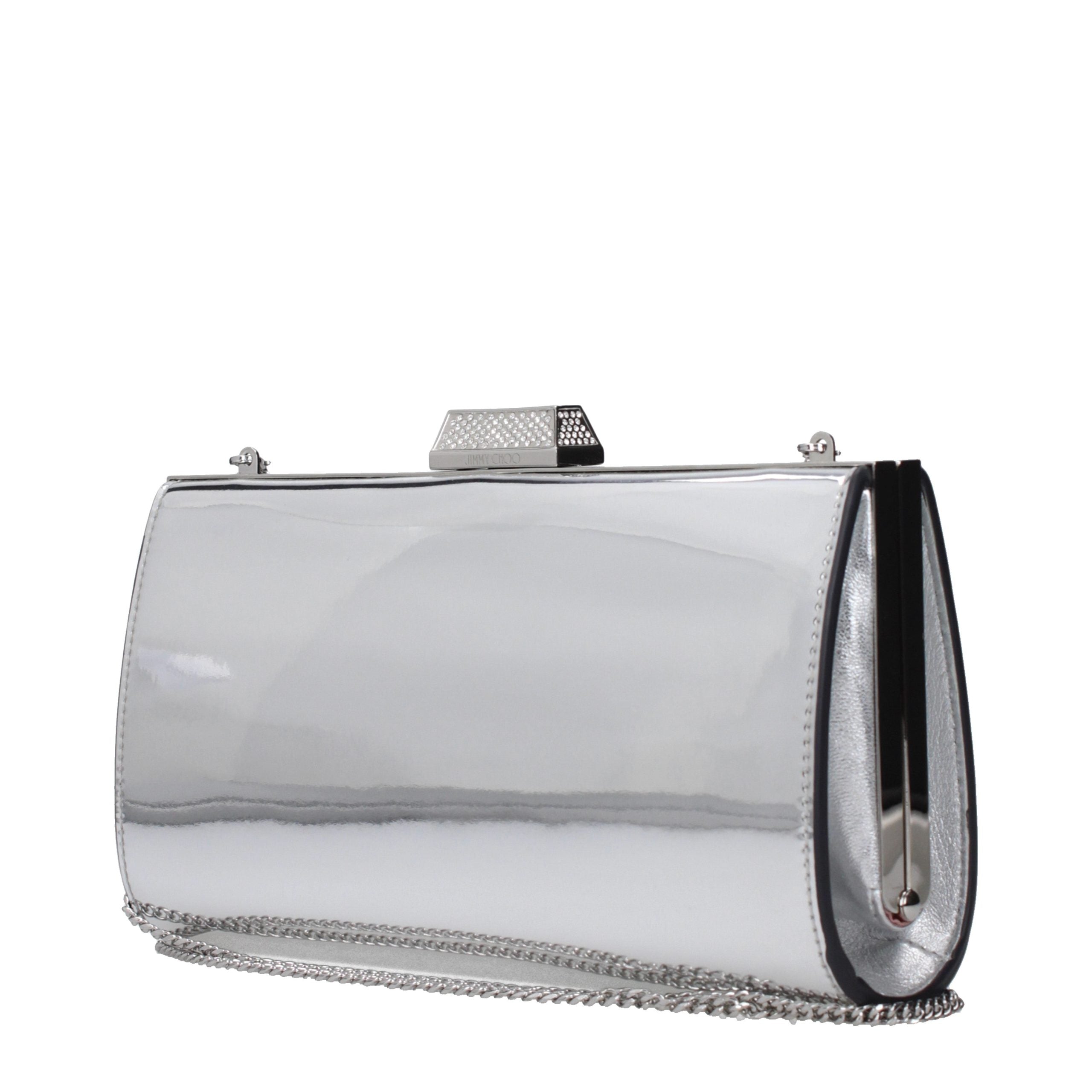 Jimmy Choo Graue Leder-Clutch-2