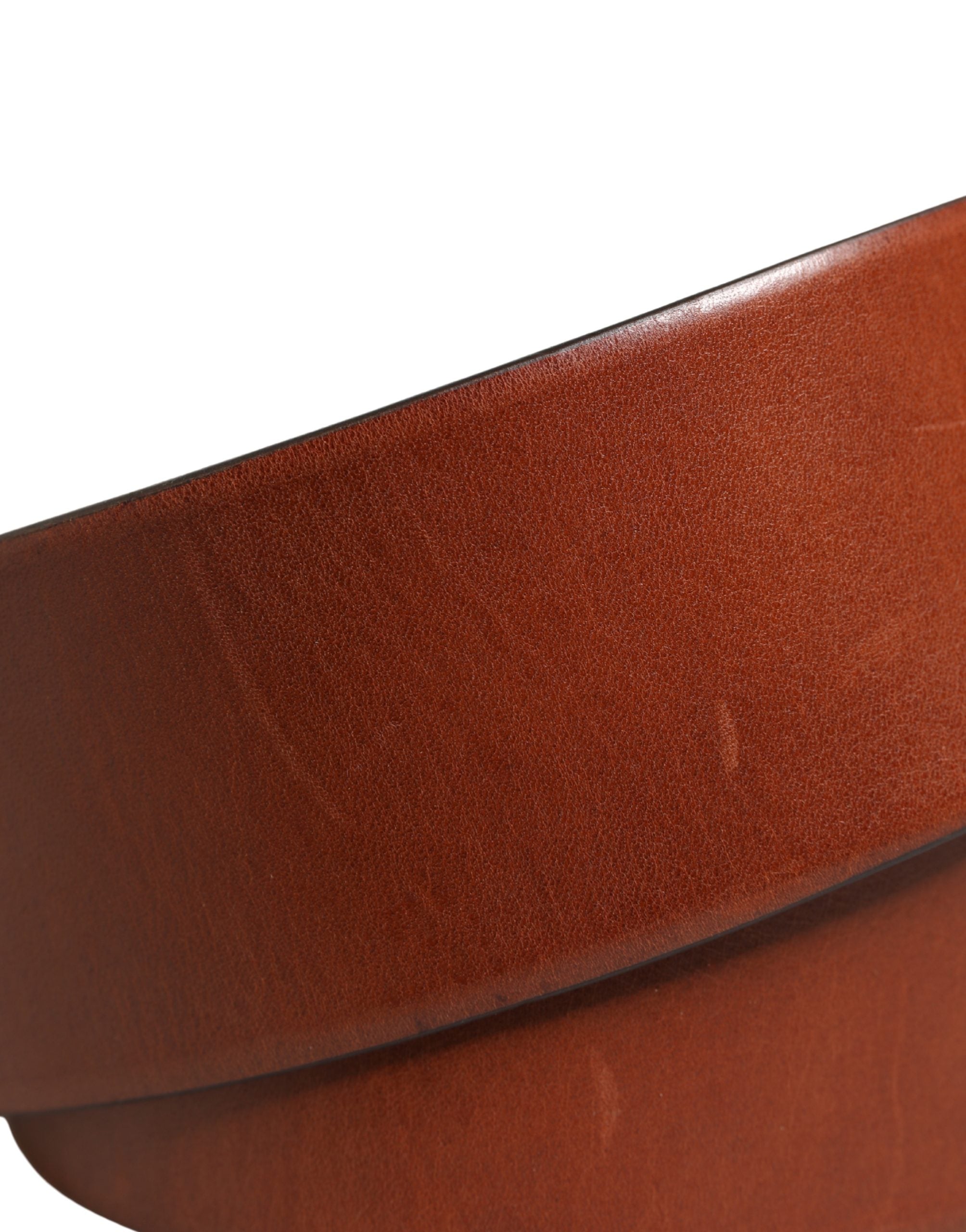 Dolce & Gabbana Men's Belt in Brown Leather with Wide Waistband and Round Metal Buckle-5