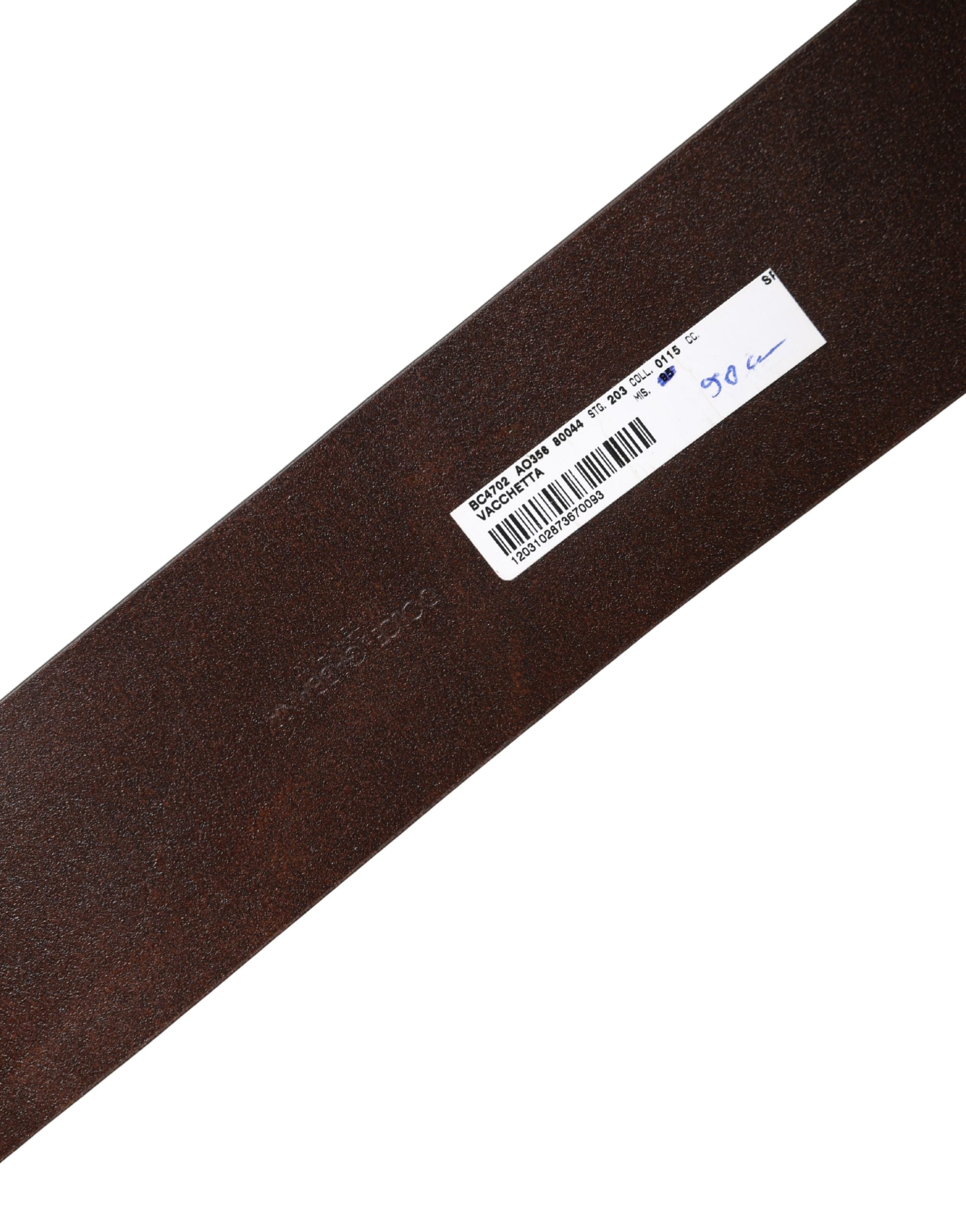 Dolce & Gabbana Brown Leather Belt with Wide Waistband and Round Metal Buckle-6
