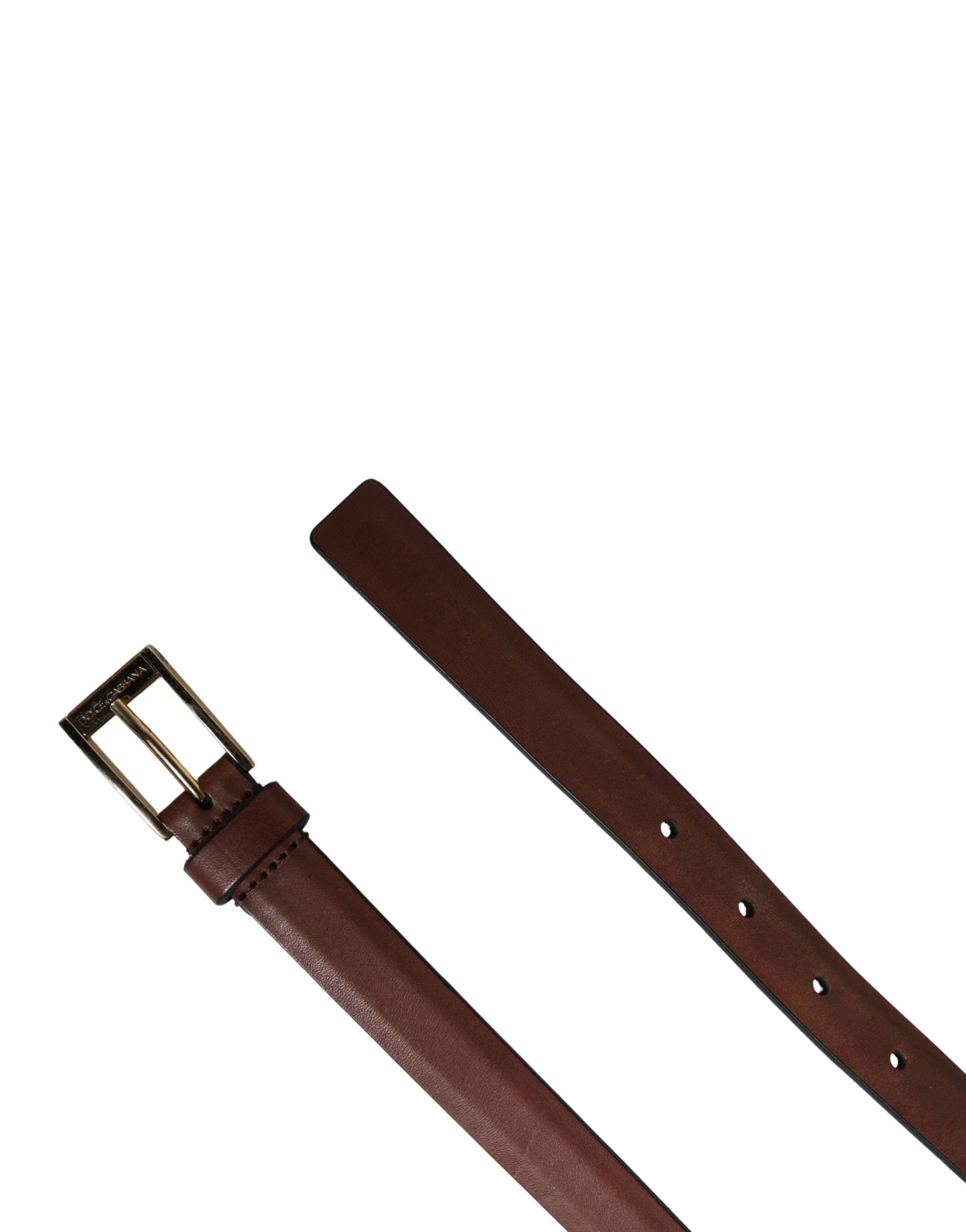 Dolce & Gabbana Herren-Gürtel aus braunem Leder mit klassischer Metallschnalle-6