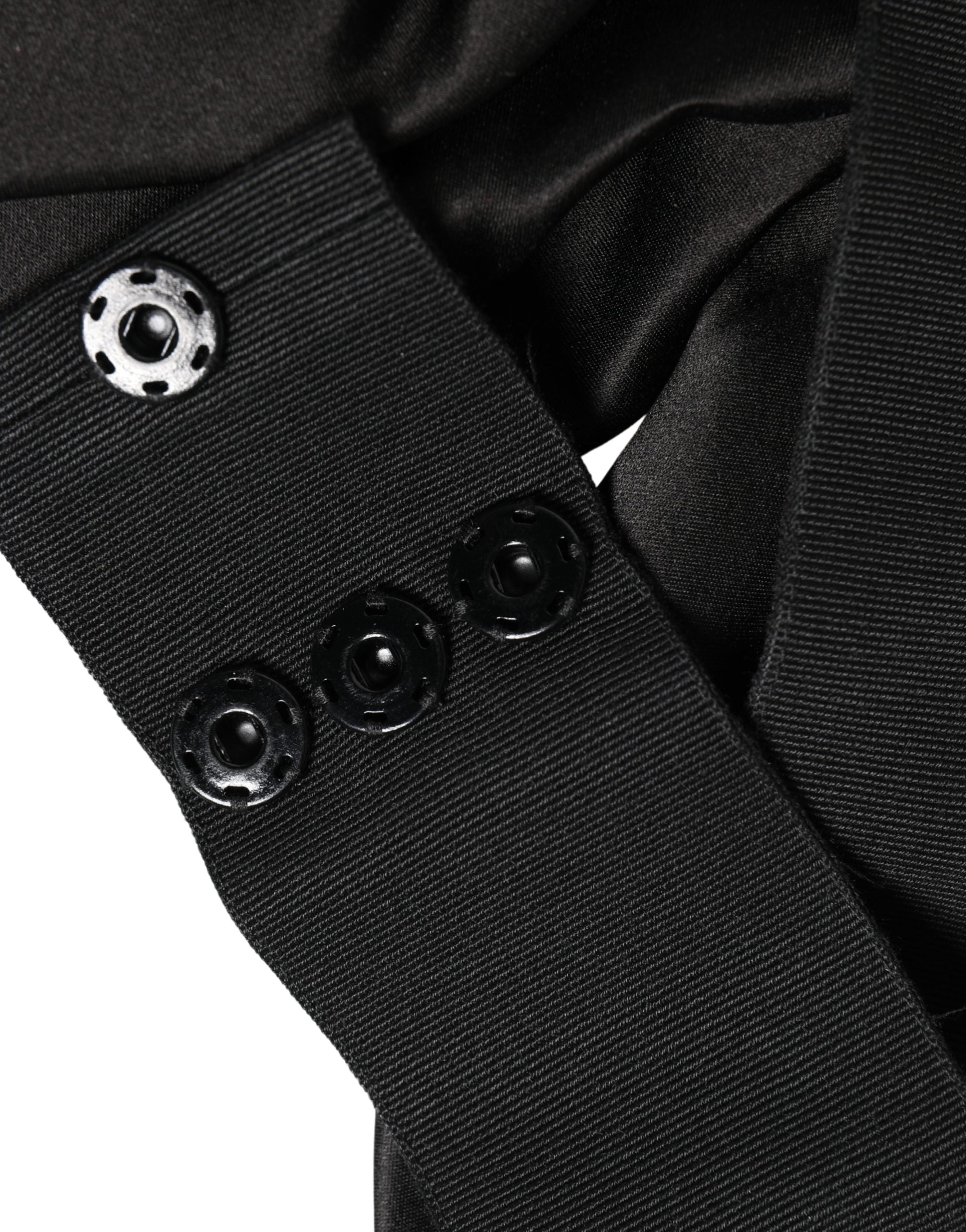 Dolce & Gabbana Black Wide Silk Satin Women's Belt-3