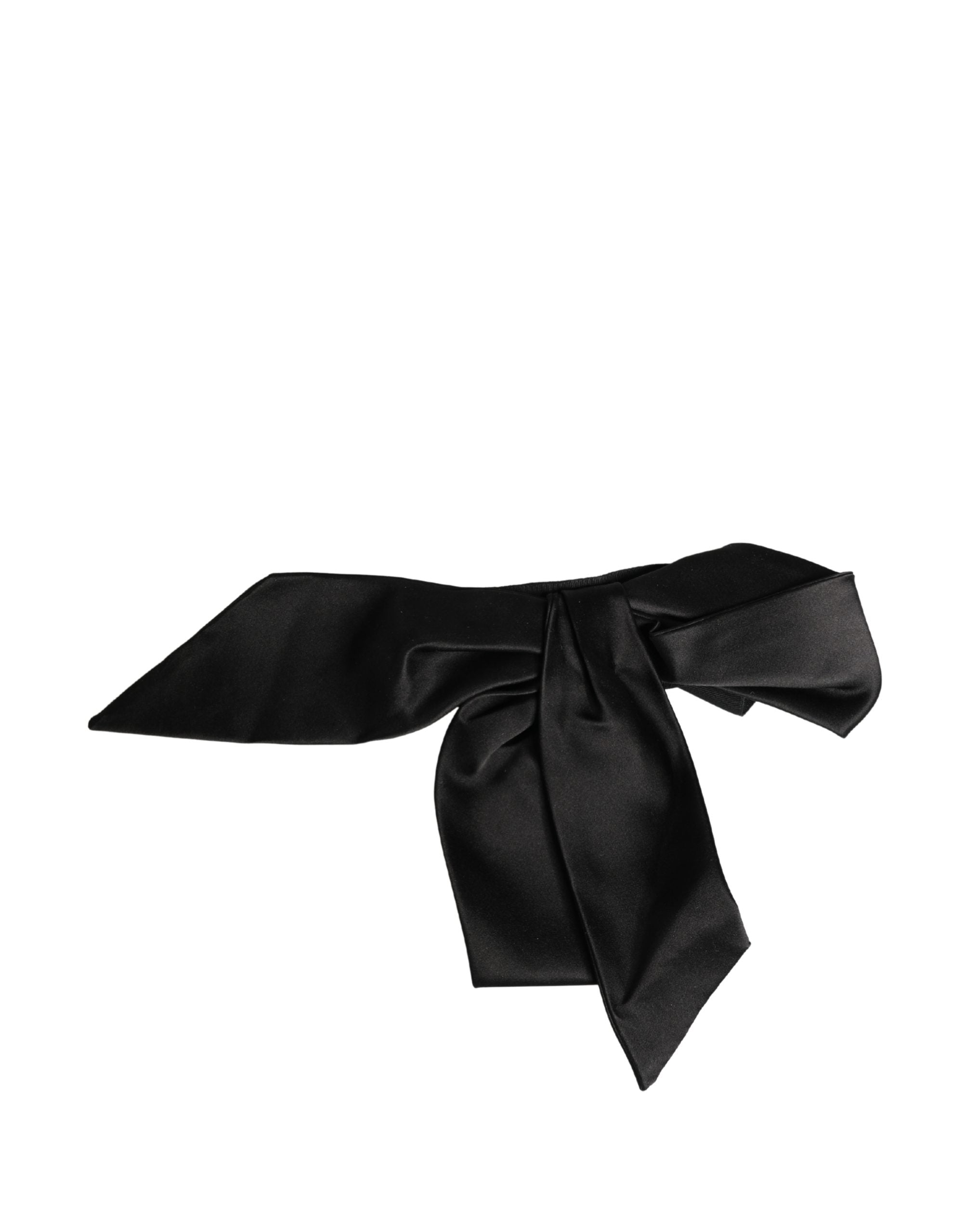 Dolce & Gabbana Black Wide Silk Satin Women's Belt-4
