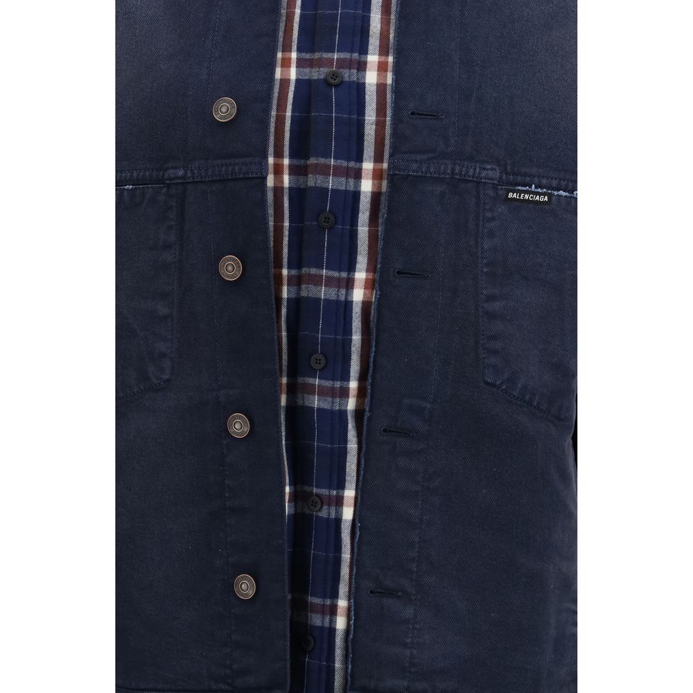 Balenciaga Blaue Baumwoll-Denimjacke-3