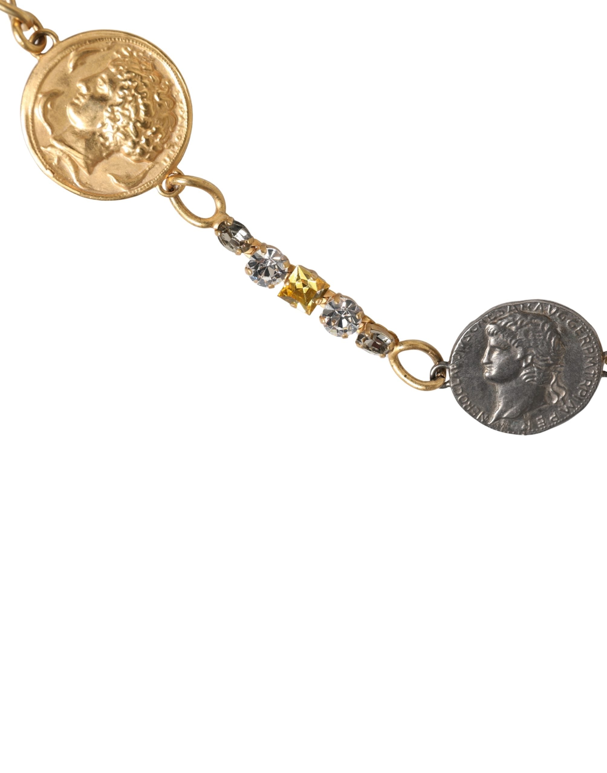 Dolce & Gabbana Gürtel mit Goldmessing-Kettenmünzen und Metallschließe-5