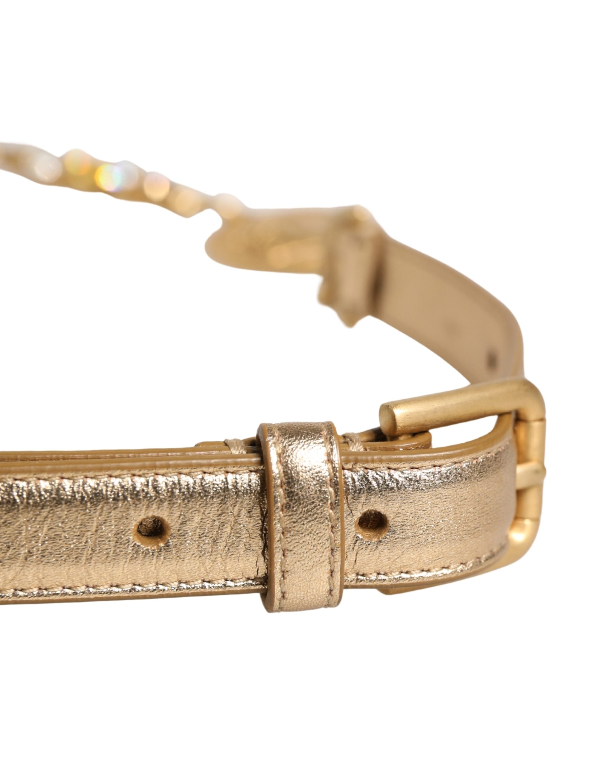 Dolce & Gabbana Gürtel mit Goldmessing-Kettenmünzen und Metallschließe-6