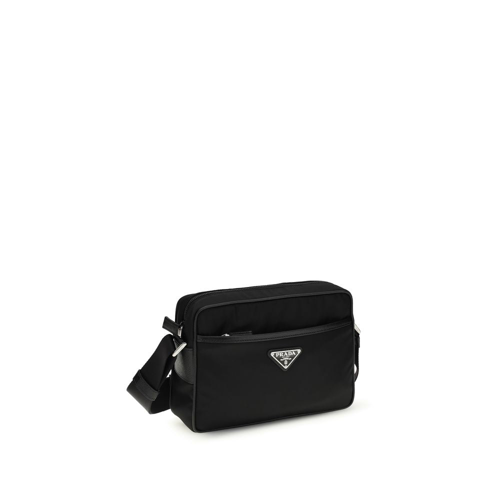 Prada Schwarze Schultertasche aus recyceltem Polyamid-2