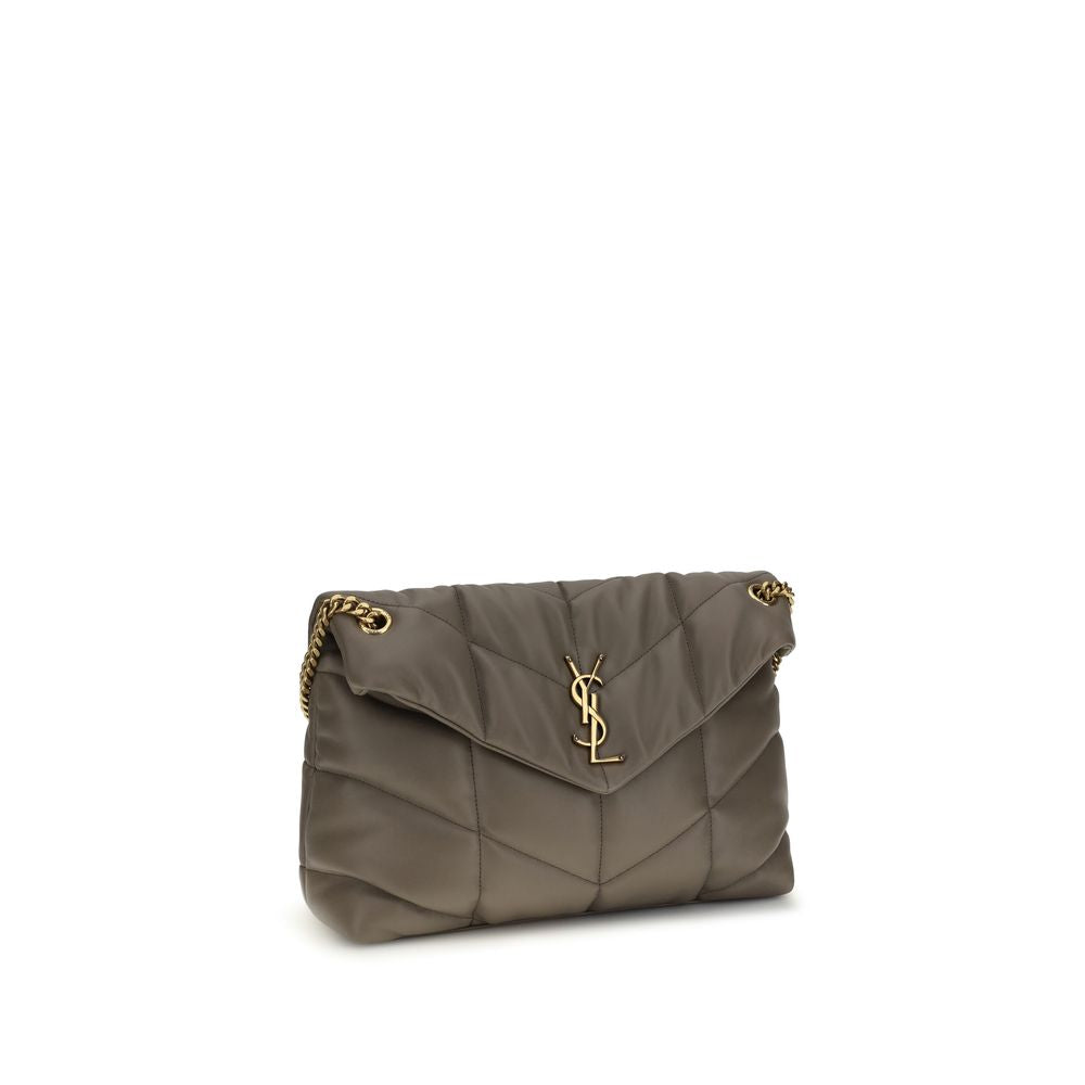 Saint Laurent Graue Lammleder-Schultertasche-2