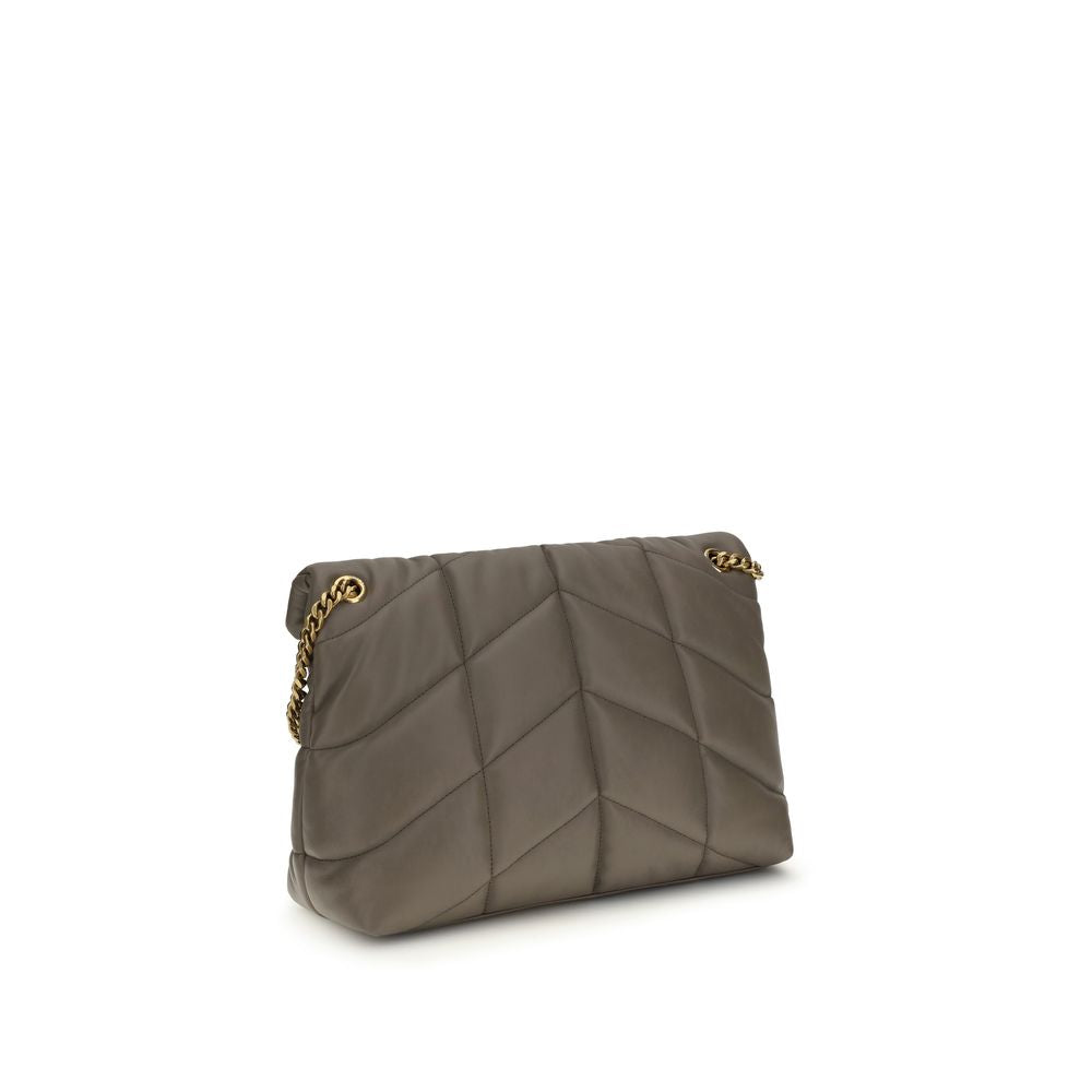 Saint Laurent Graue Lammleder-Schultertasche-3