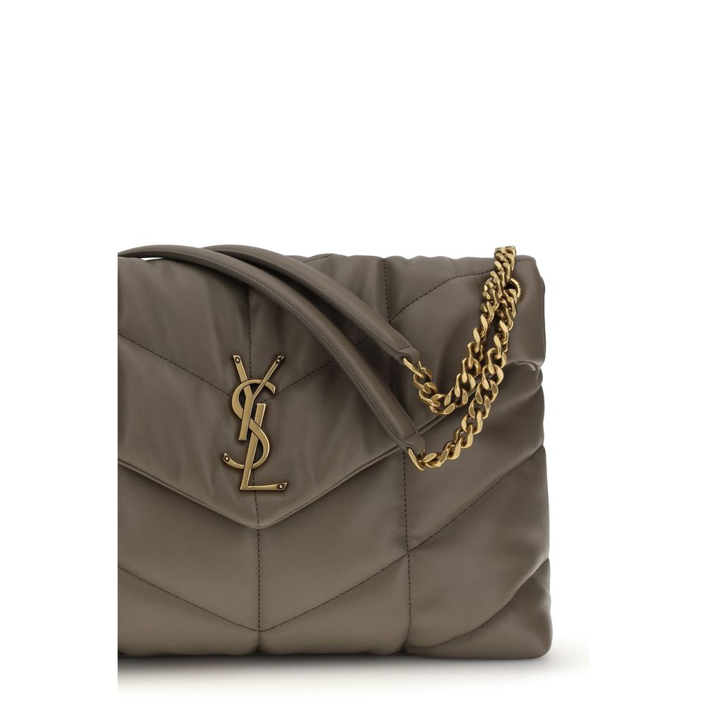 Saint Laurent Graue Lammleder-Schultertasche-4