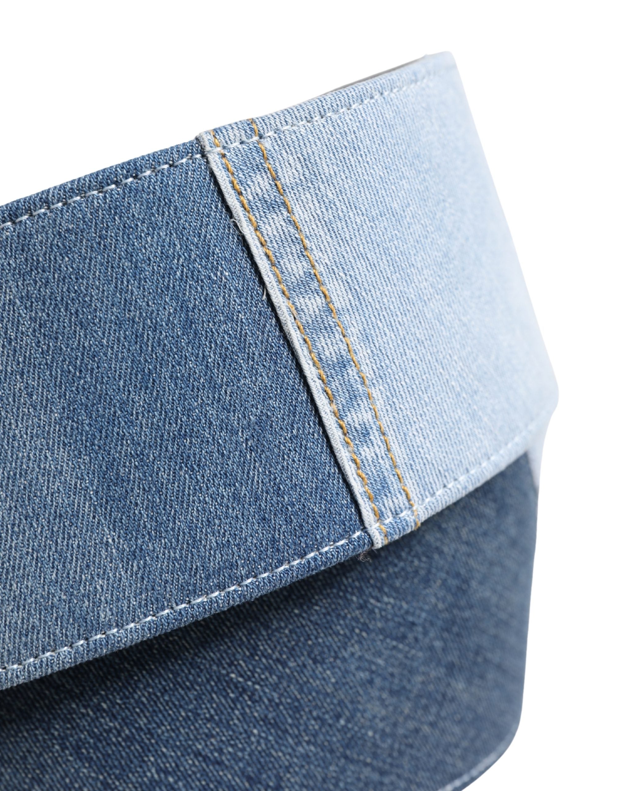 Dolce & Gabbana Blue Two-Tone Denim Belt with Gold Metal Buckle-4
