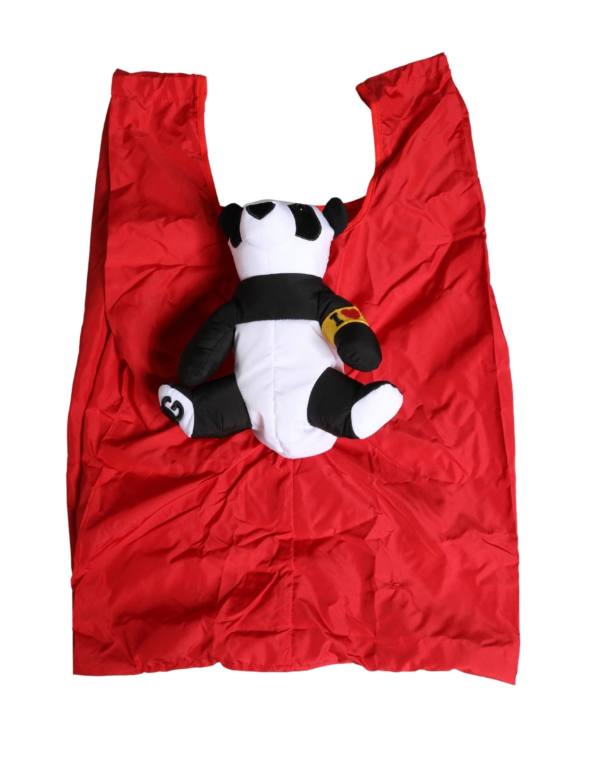 Dolce & Gabbana Men's Red Polyester Panda Print Tote Bag, Ecobag-1