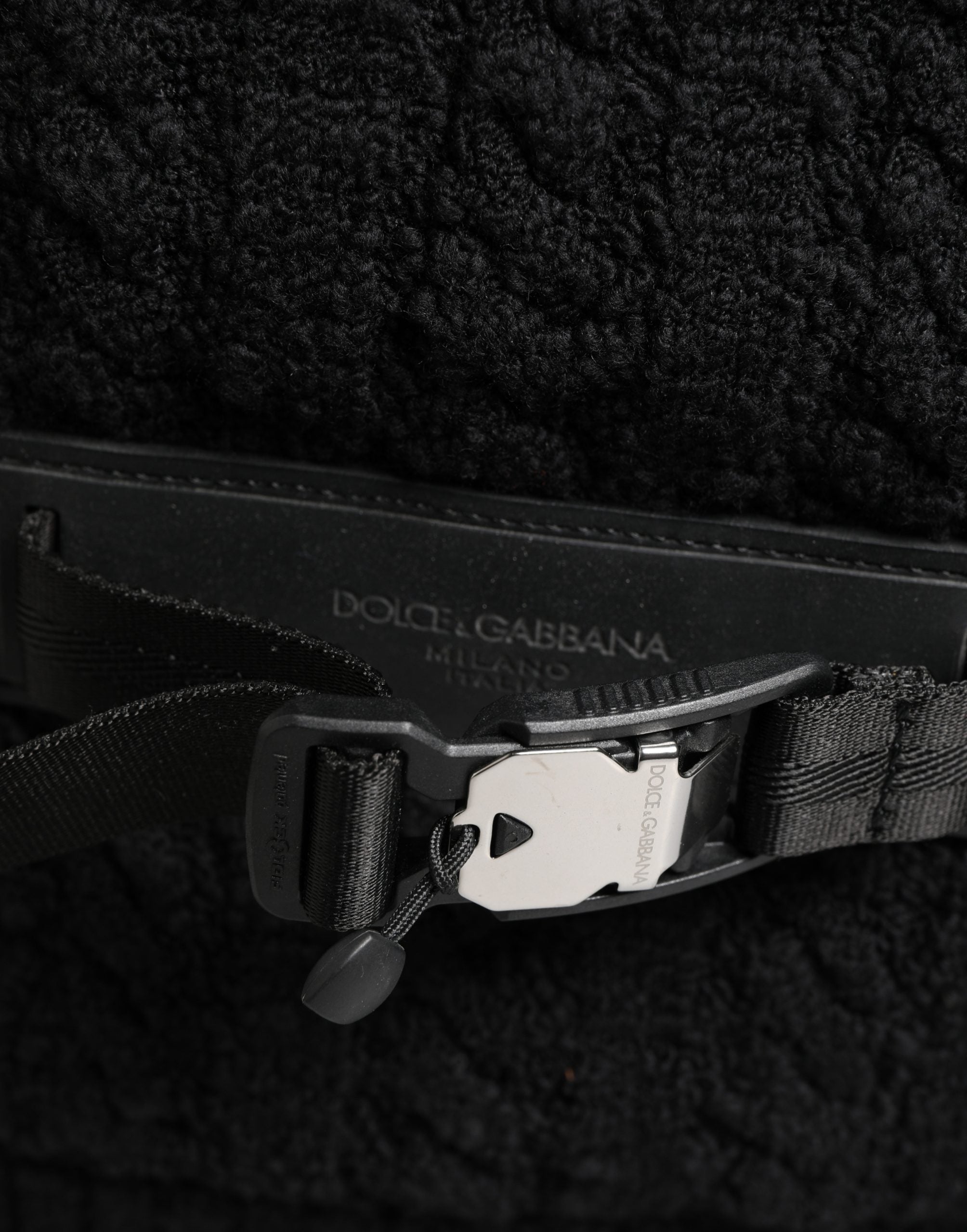 Dolce & Gabbana Black Travel Backpack in Jersey Wool Blend-4