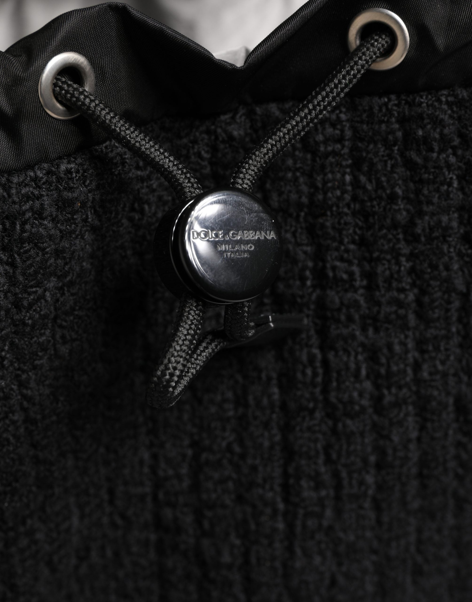 Dolce & Gabbana Black Travel Backpack in Jersey Wool Blend-5